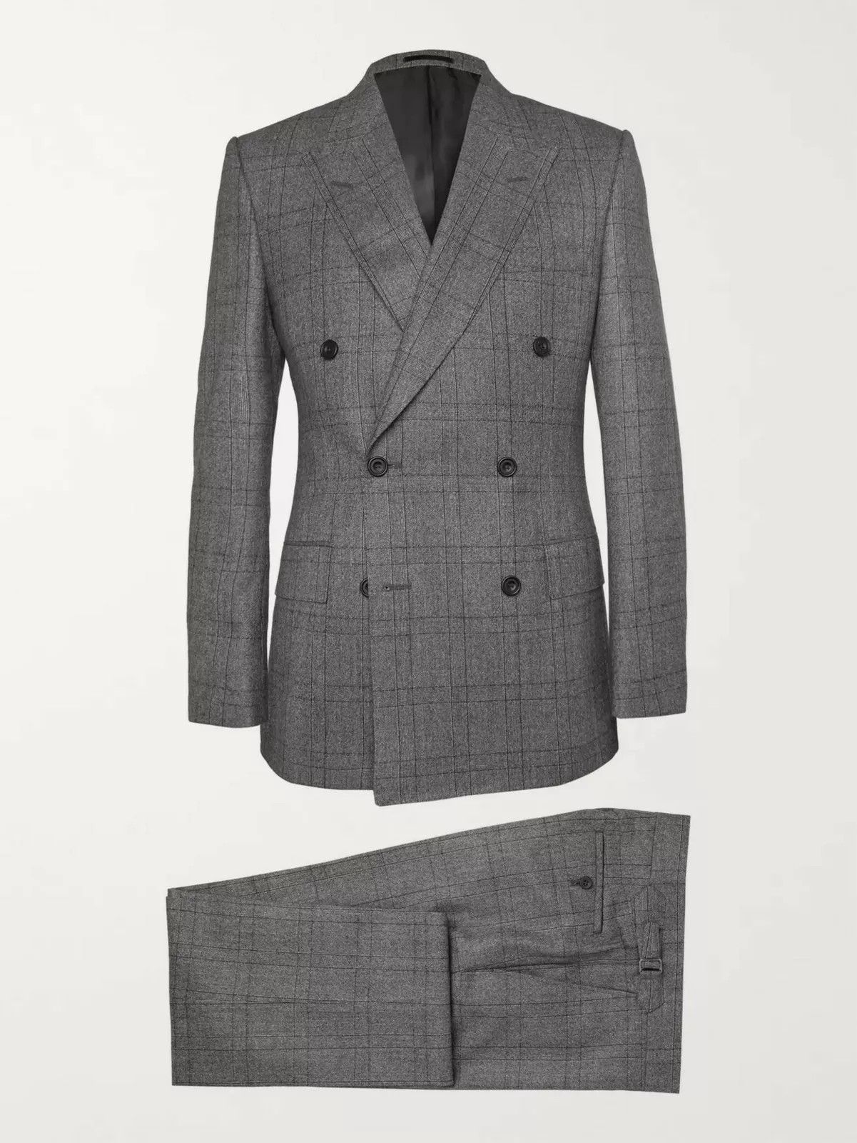 Kingsman Grey Double-Breasted Glen Check Suit Size 36R - 1 Thumbnail