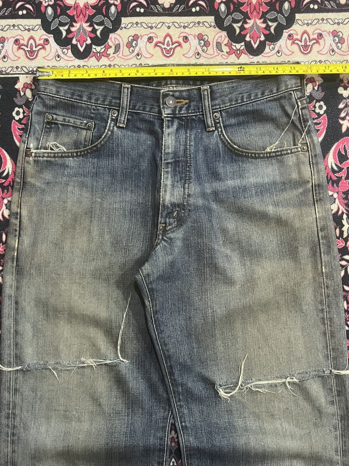 Edwin Vintage Japanese Brand Edwin 503Z Mud Blue Distressed Jeans Size US 30 / EU 46 - 13 Thumbnail