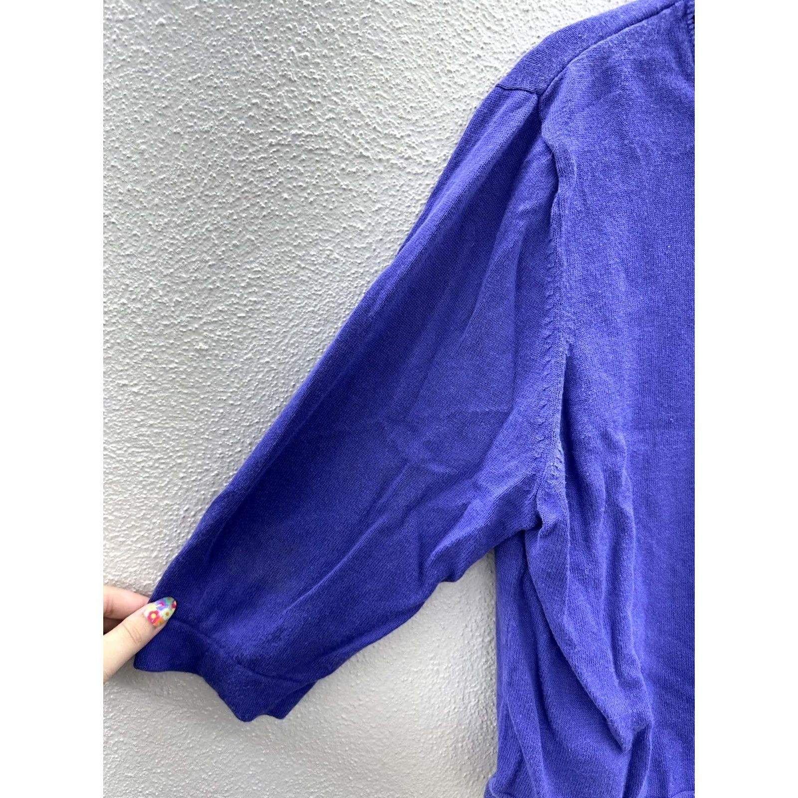Vintage Womens Chadwicks Purple Gem 3/4 Sleeve Cover Up Size 2XL Size XXL / US 16-18 / IT 52-54 - 2 Thumbnail