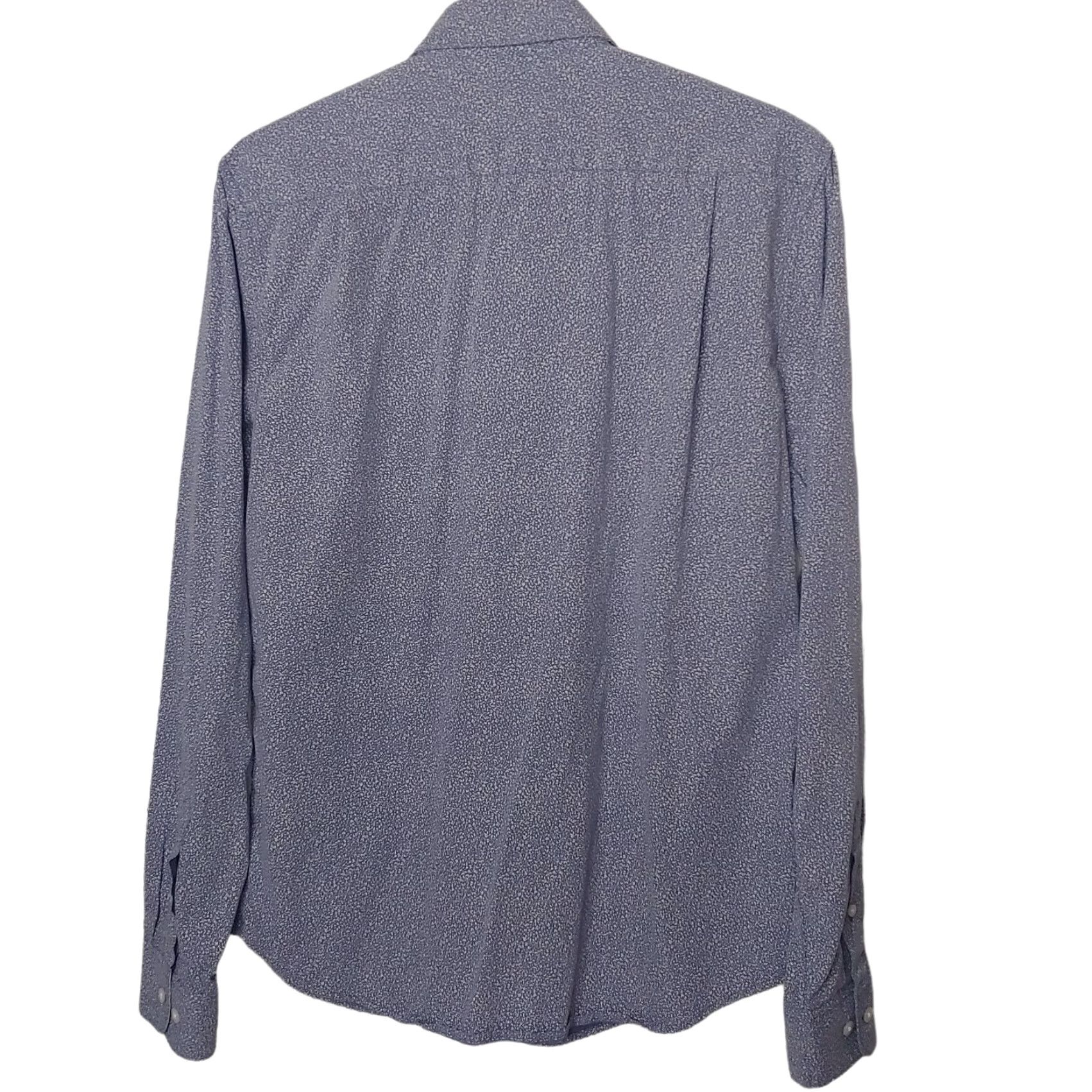 Vintage Denim & Flower Slim Fit Button-Up Shirt Medium Blue Abstract Long Sleeve Men's Business Casual Size US M / EU 48-50 / 2 - 2 Thumbnail