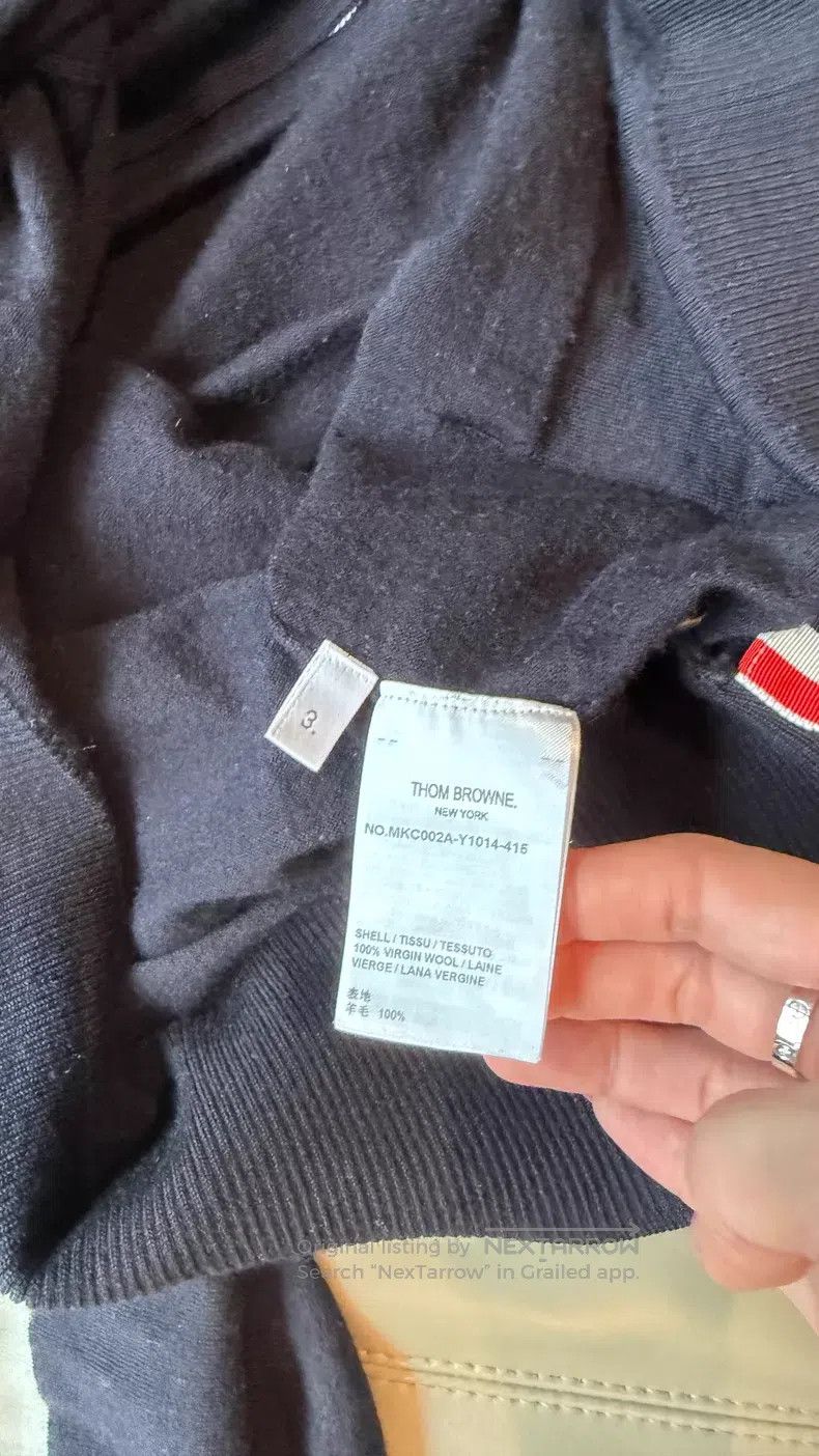 Thom Browne Thom Browne Dark Blue Wool Cardigan Size US L / EU 52-54 / 3 - 4 Thumbnail