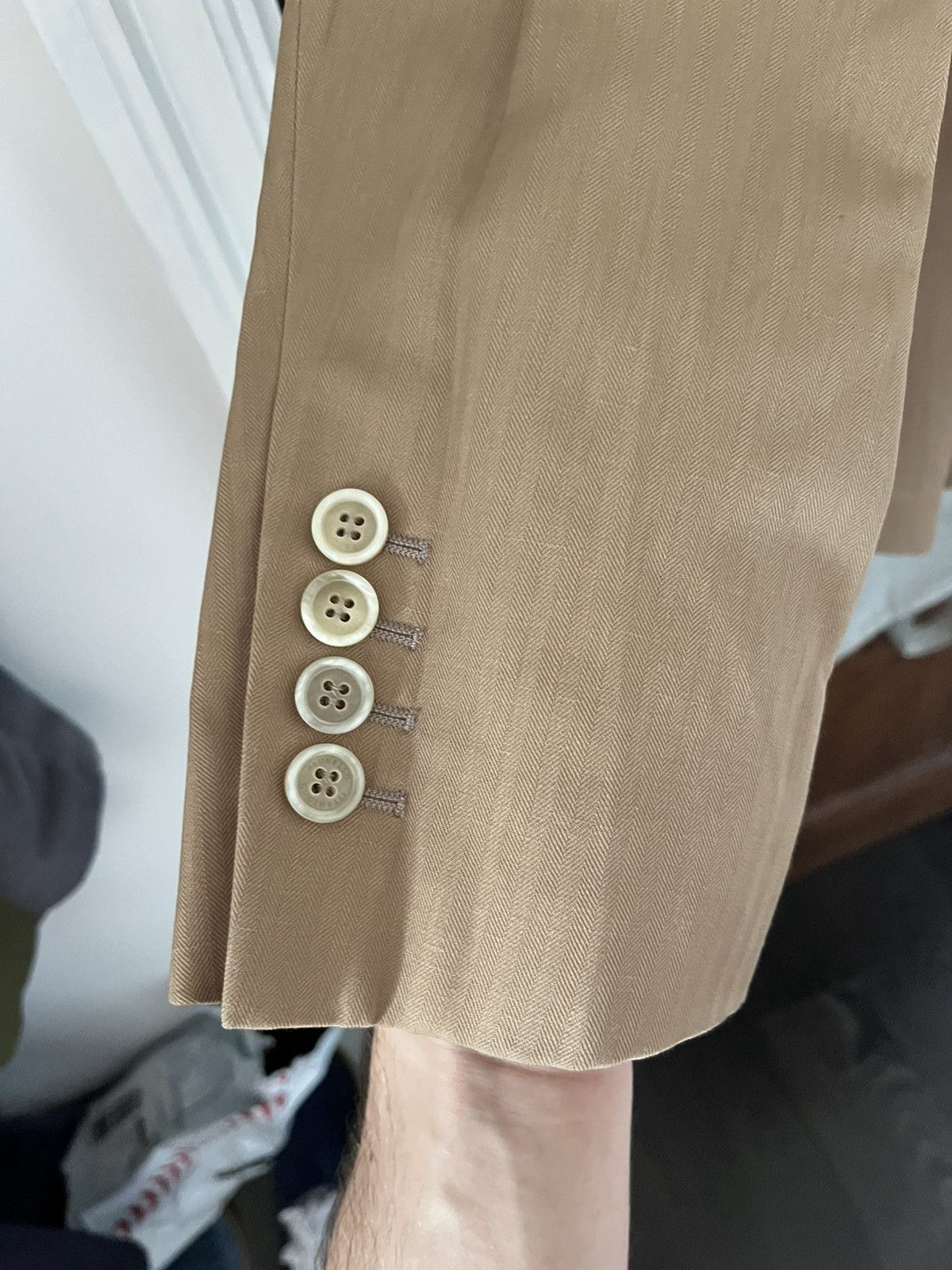 Brunello Cucinelli Brunello cucinelli light brown / tan wool-linen size 38/it48 Size 38R - 7 Thumbnail