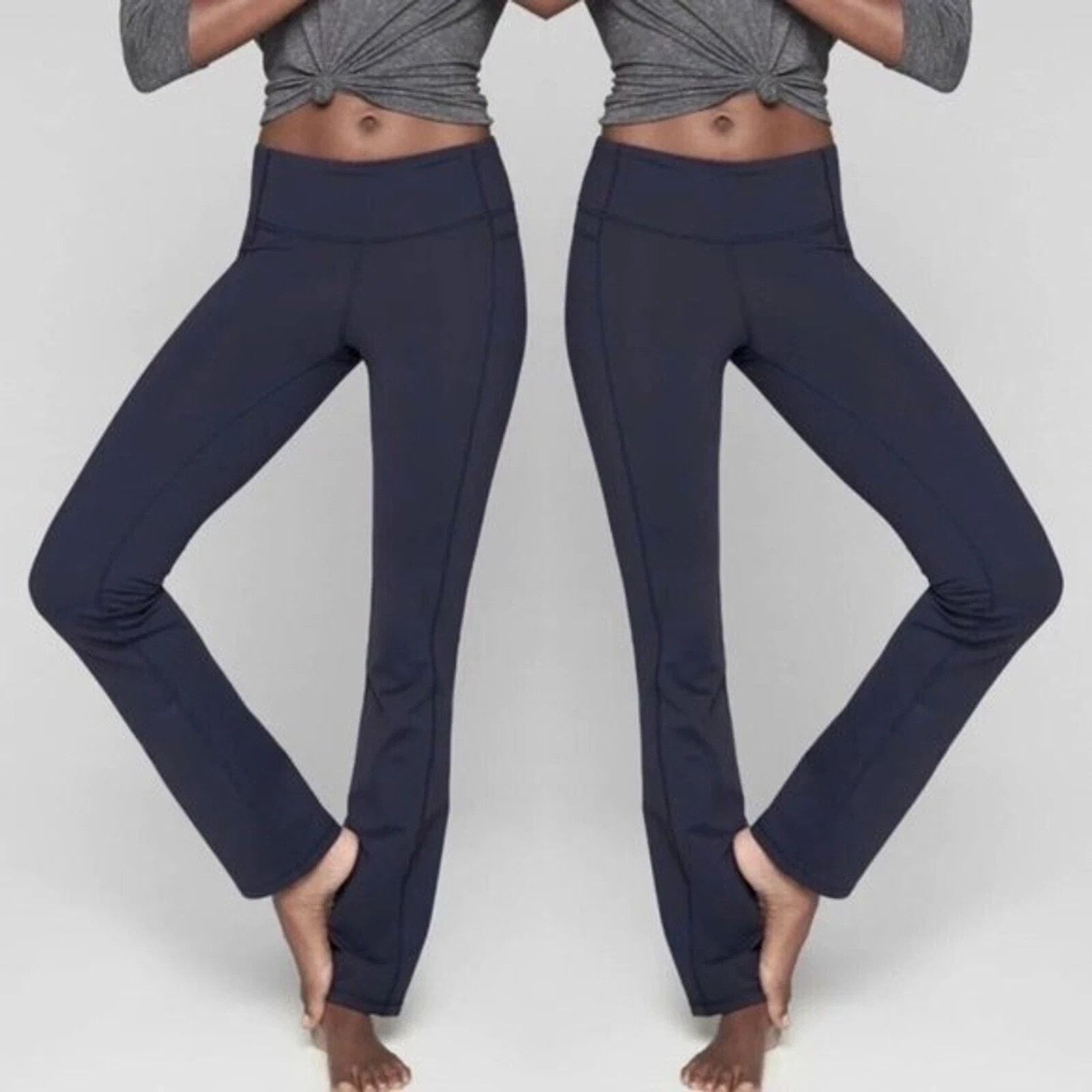 Athleta Athleta Straight Up Blue Flared Leggings Petite Smal A000825 Size 22" - 1 Thumbnail