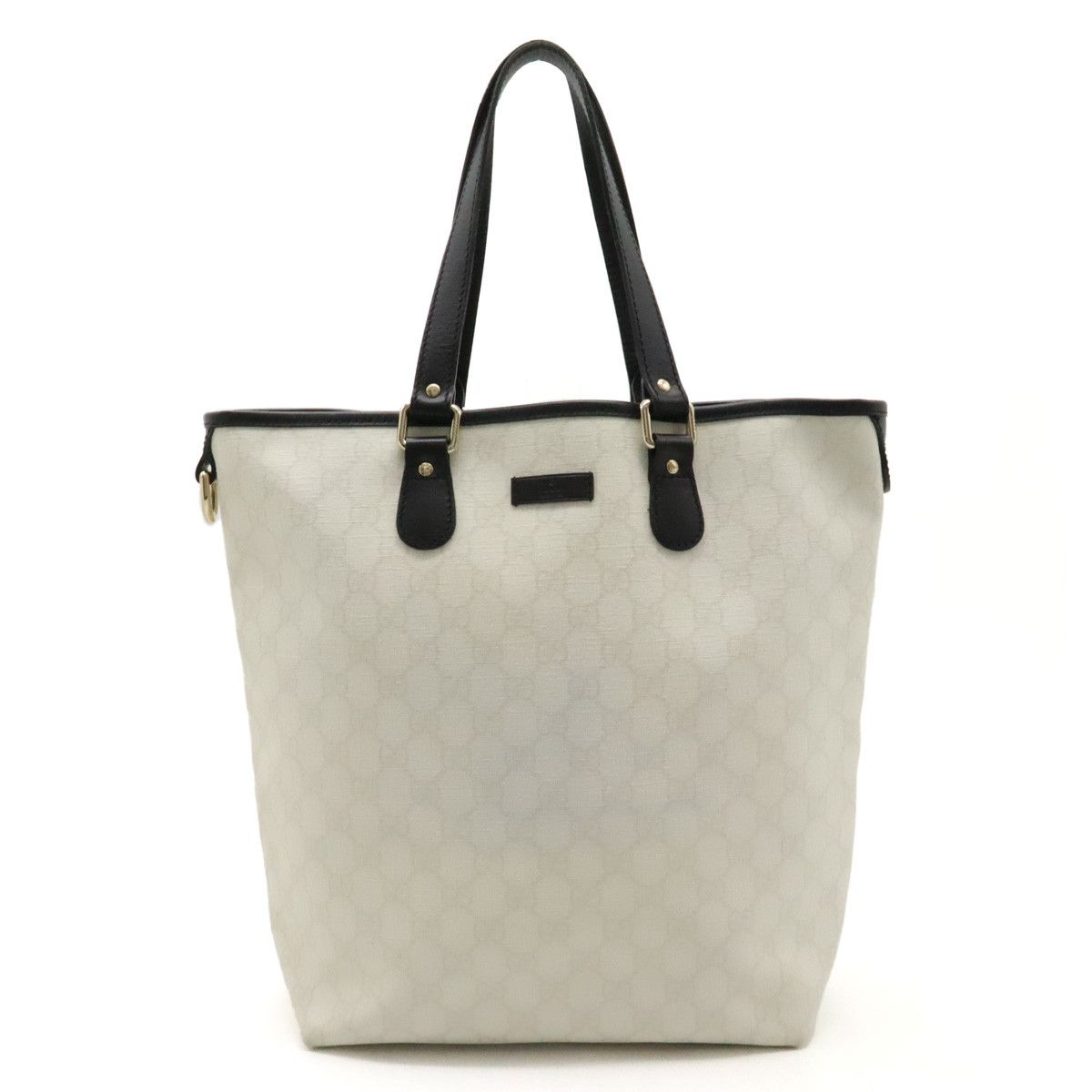 Gucci Gucci Gucci GG Supreme PVC/Leather Tote Bag 189896 Canvas Tote Bag 189896 in Very Good Condition Size ONE SIZE - 1 Thumbnail
