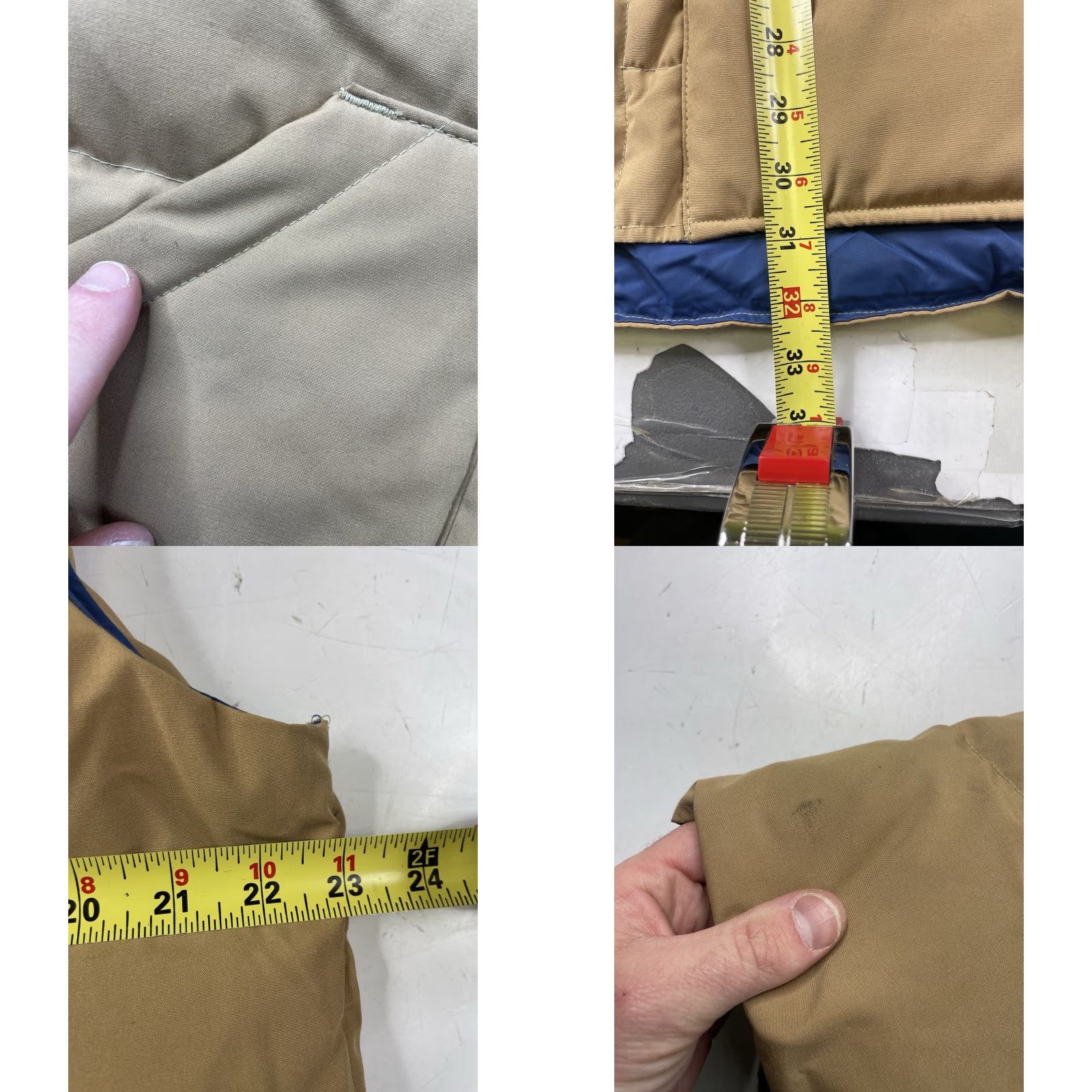 Vintage VINTAGE Top Gear Jacket Puffer Vest Down Insulated TAN Mens Large Long USA Size 42R - 8 Thumbnail