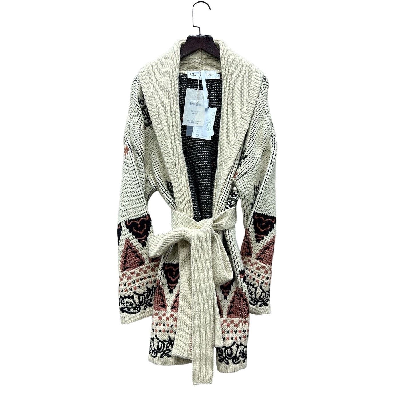 Dior Dior Contrast Knit Belted Cardigan Size XS Size XS / US 0-2 / IT 36-38 - 1 Thumbnail