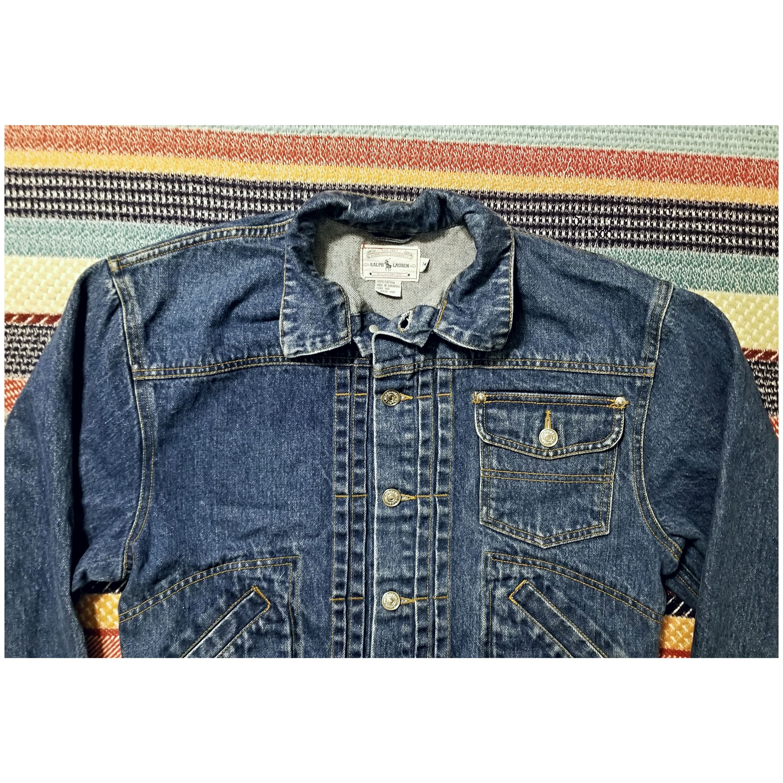 RRL Ralph Lauren VINTAGE 90s POLO RALPH LAUREN DENIM JACKET- WOMEN'S SIZE MED Size M / US 6-8 / IT 42-44 - 7 Thumbnail