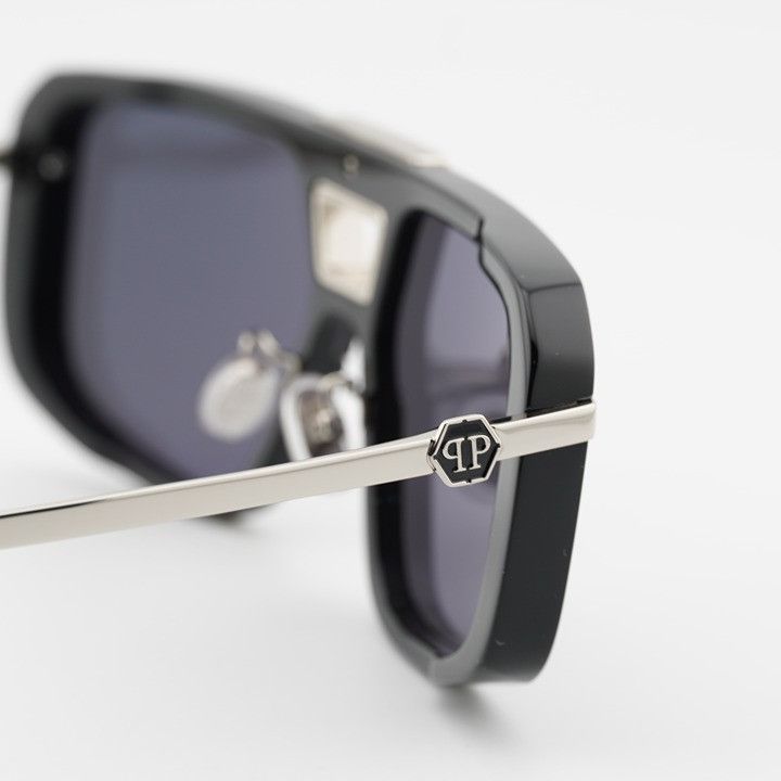 Philipp Plein Philipp Plein SPP008M 0700 Sunglasses Shiny Black Aviator Size ONE SIZE - 6 Thumbnail