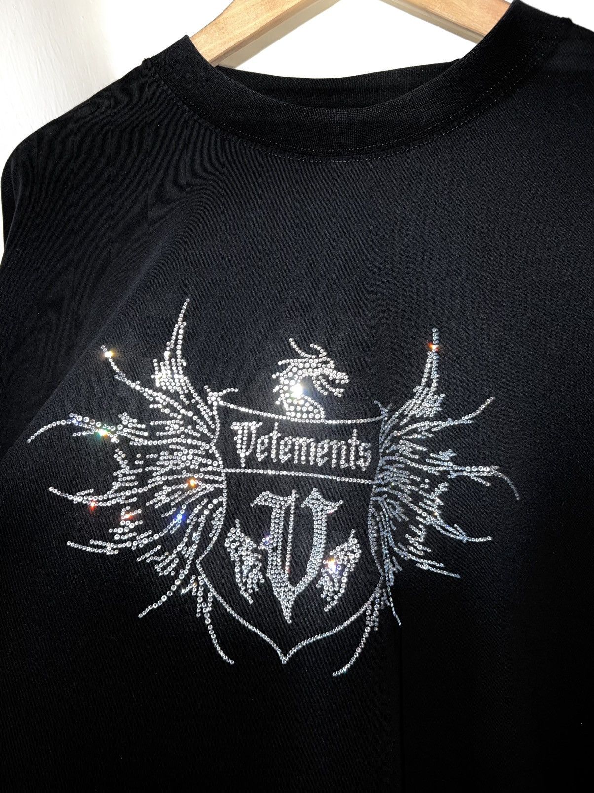 Vetements Crystal Rhinestone Logo T-Shirt | Grailed