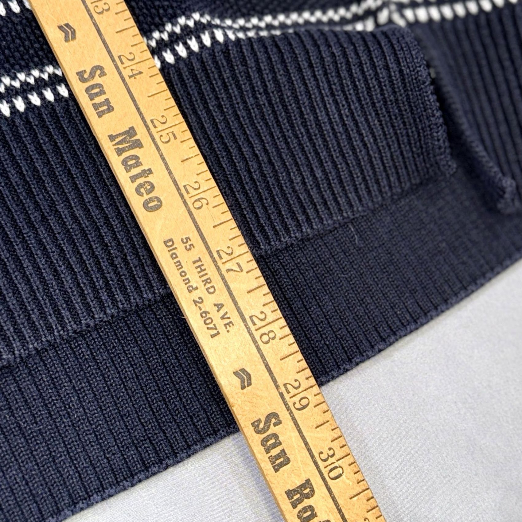 Vince Vince Womens Sweater XS Navy White V-Neck Cotton Knit Pullover Pair Ribbed Cuffs Hem Long Sleeve Striped Fair Isle Vintage No Size XS / US 0-2 / IT 36-38 - 8 Thumbnail