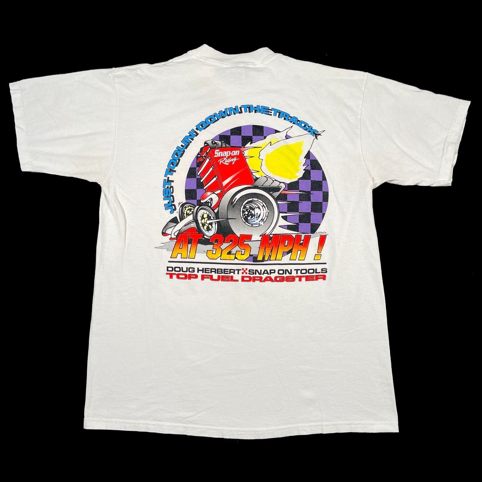 NASCAR × Vintage Vintage 1998 Doug Herbert Dragster Racing White Tee T Shirt Size US XL / EU 56 / 4 - 5 Thumbnail