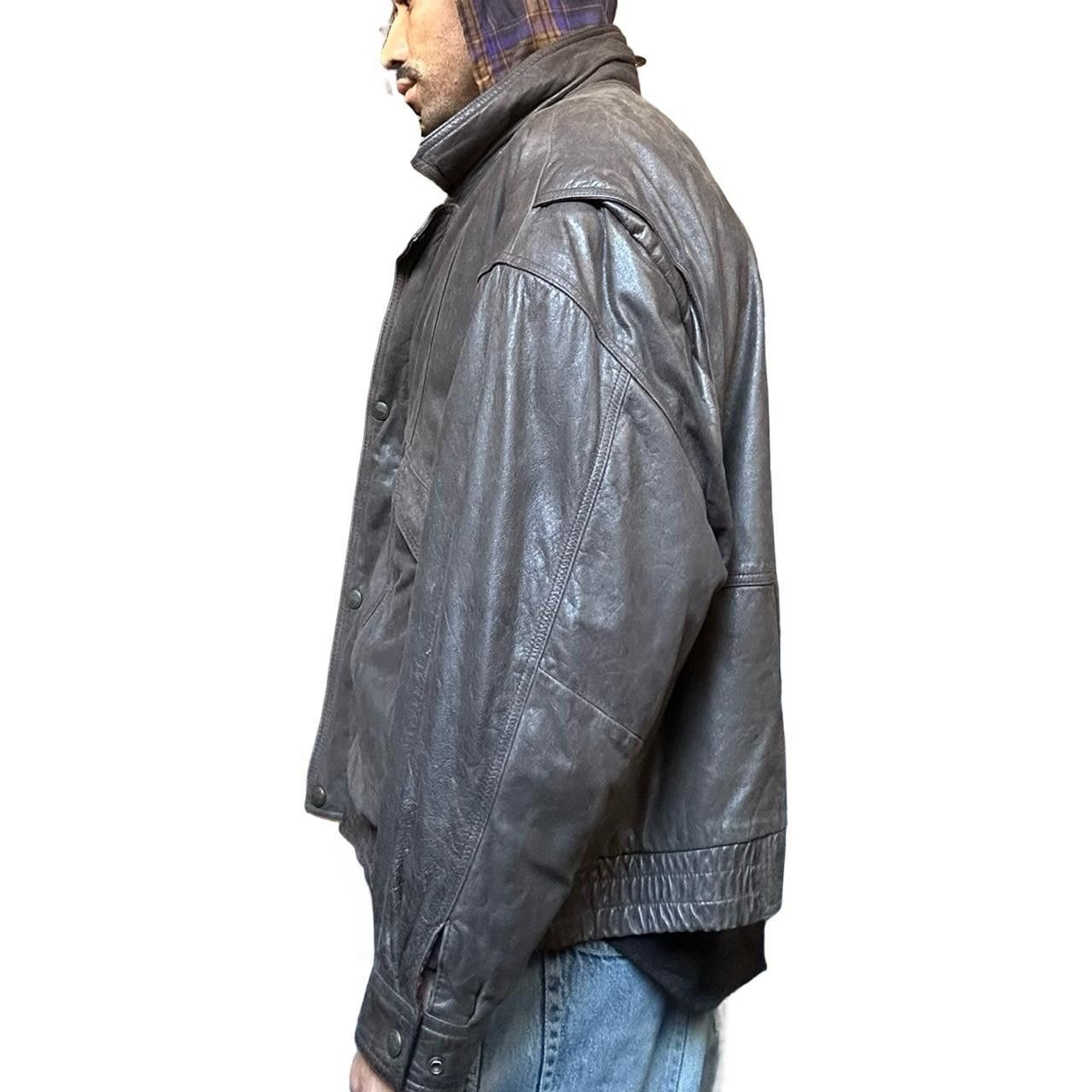 Leather Vintage Canton Ridge Retro Brown Leather Bomber Jacket - XL Size US XL / EU 56 / 4 - 3 Thumbnail