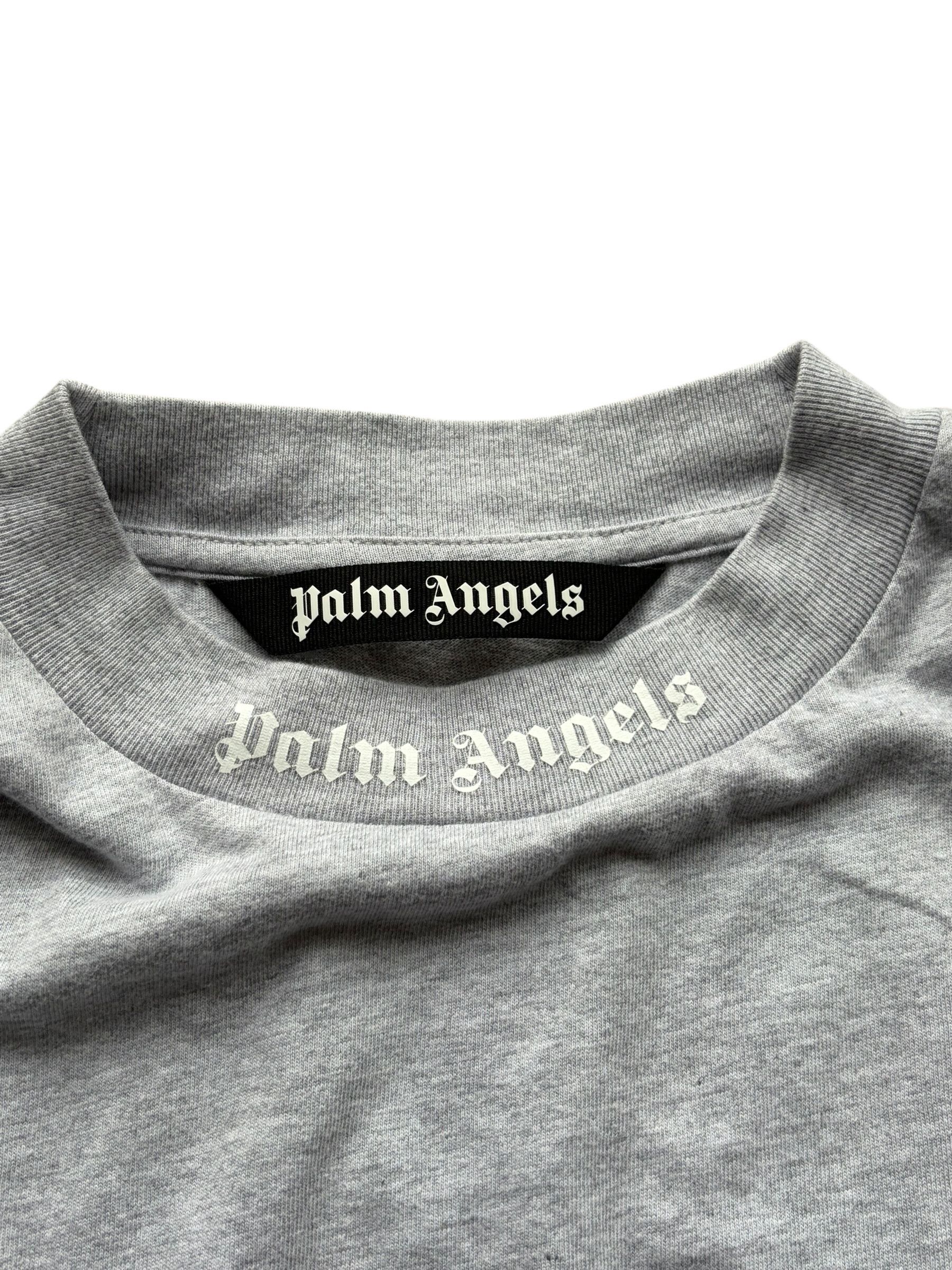 Palm Angels Palm Angels Grey & White Logo T-Shirt Size US L / EU 52-54 / 3 - 3 Thumbnail