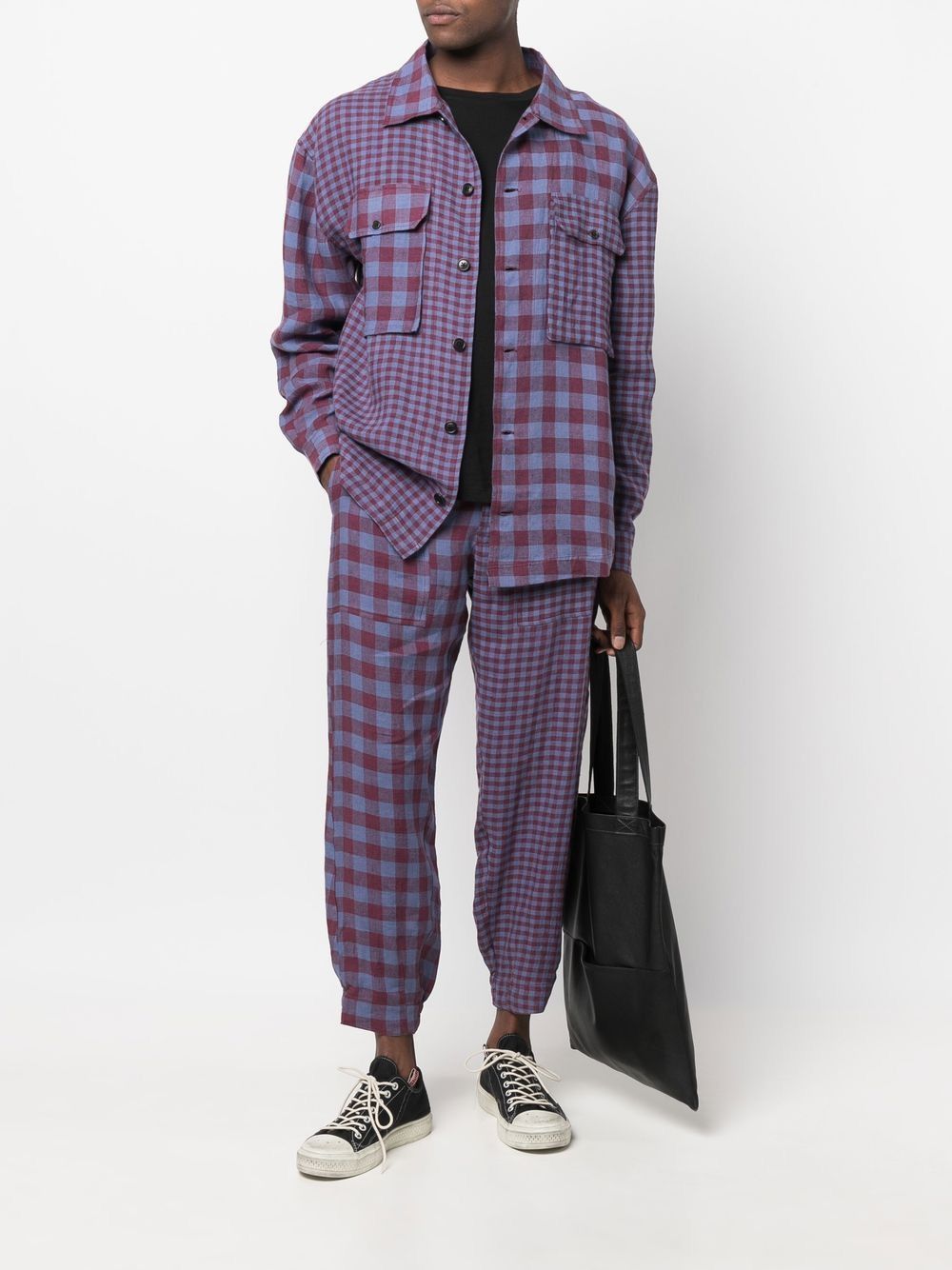 Henrik Vibskov !DS! SS22 Henrik Vibskov Mixed Purple Checks Shirt Size US L / EU 52-54 / 3 - 3 Thumbnail