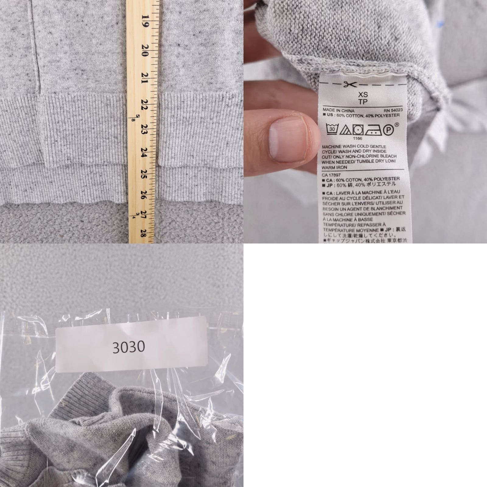 Banana Republic Banana Republic Sweater Womens XS Gray Round Neck Pullover Long Sleeve Cotton Blend Solid Vintage: No Size XS / US 0-2 / IT 36-38 - 8 Thumbnail