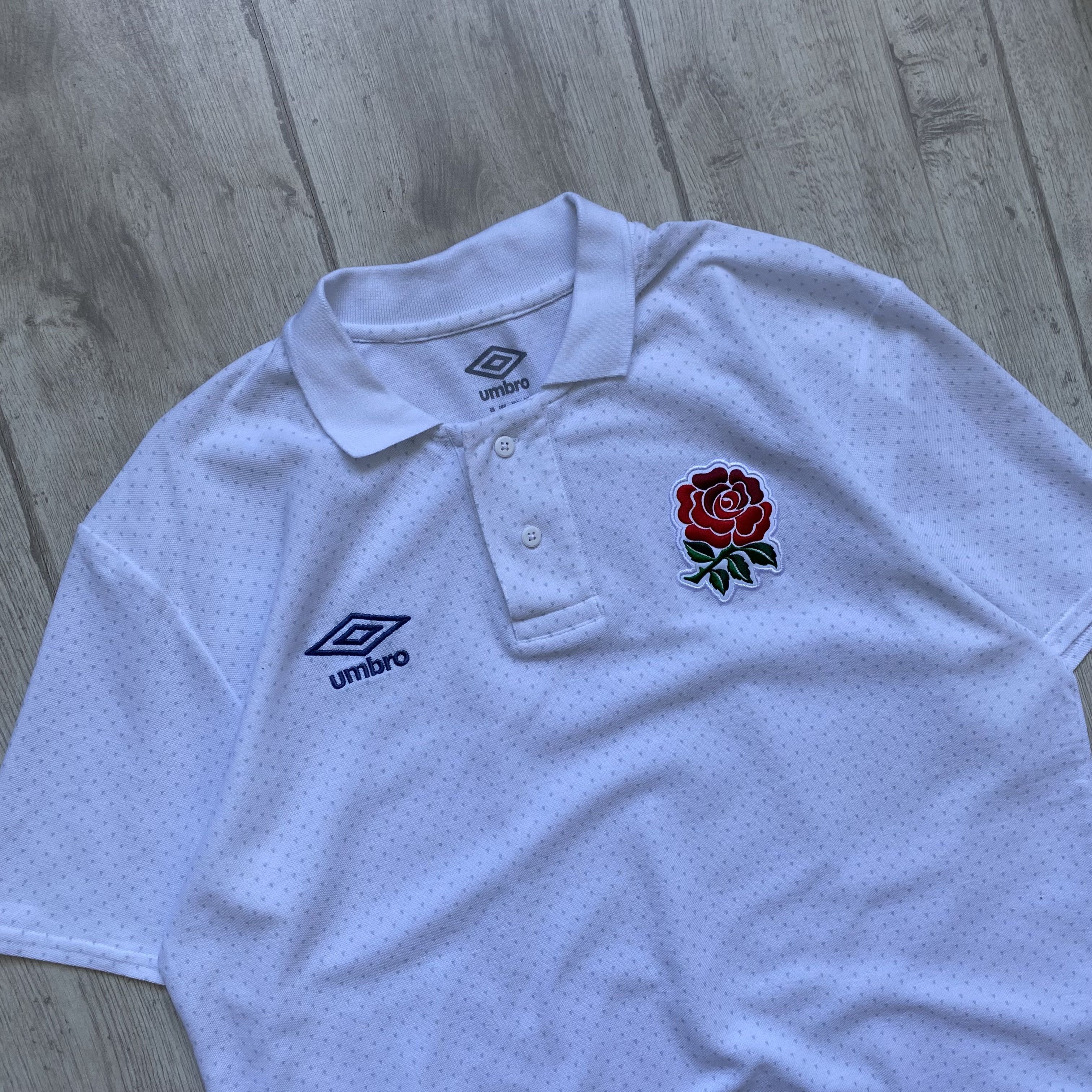 Umbro 🏉 UMBRO England Rugby Jersey Polo tee Blockore Drill Size US M / EU 48-50 / 2 - 3 Thumbnail
