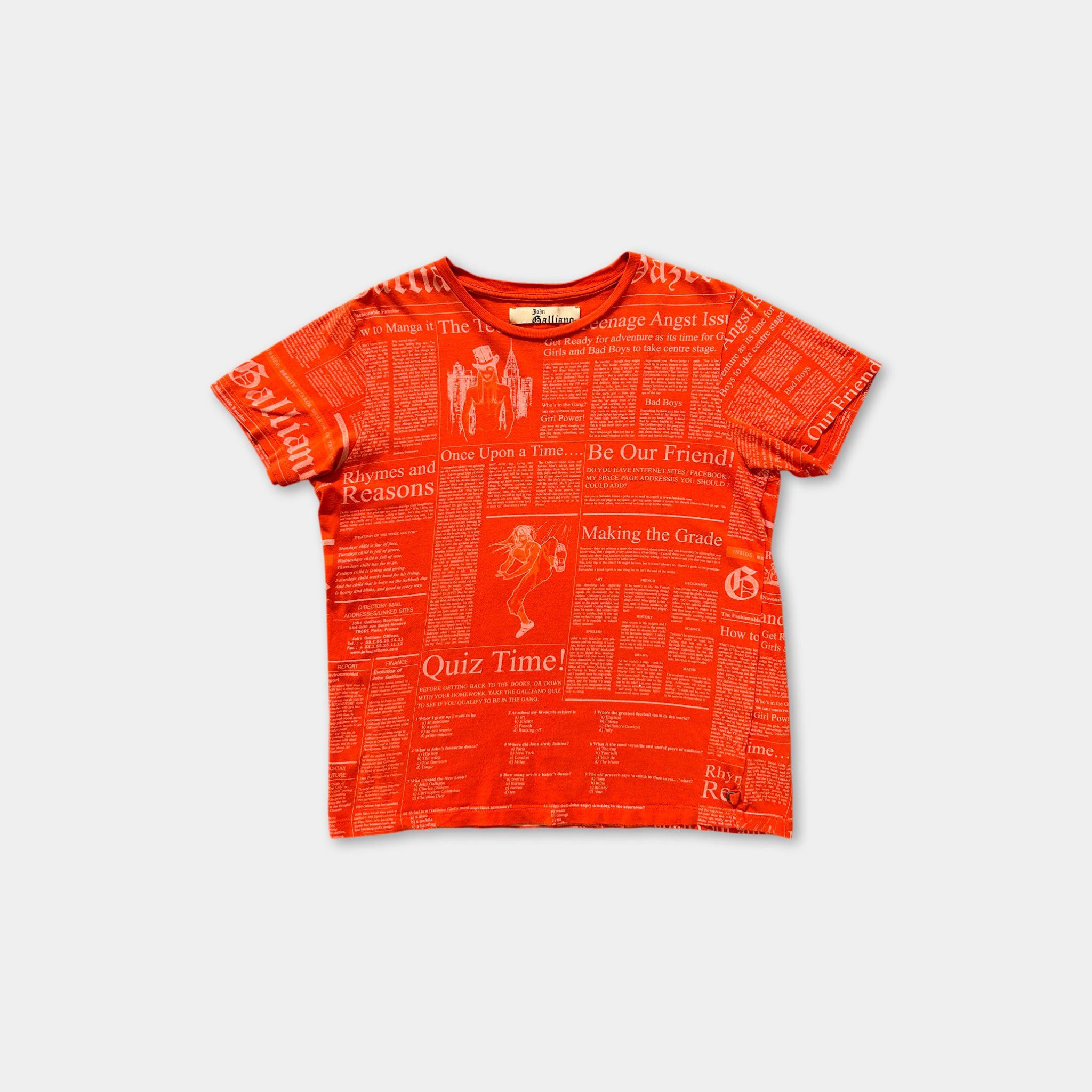 John Galliano Newspaper Print Tee