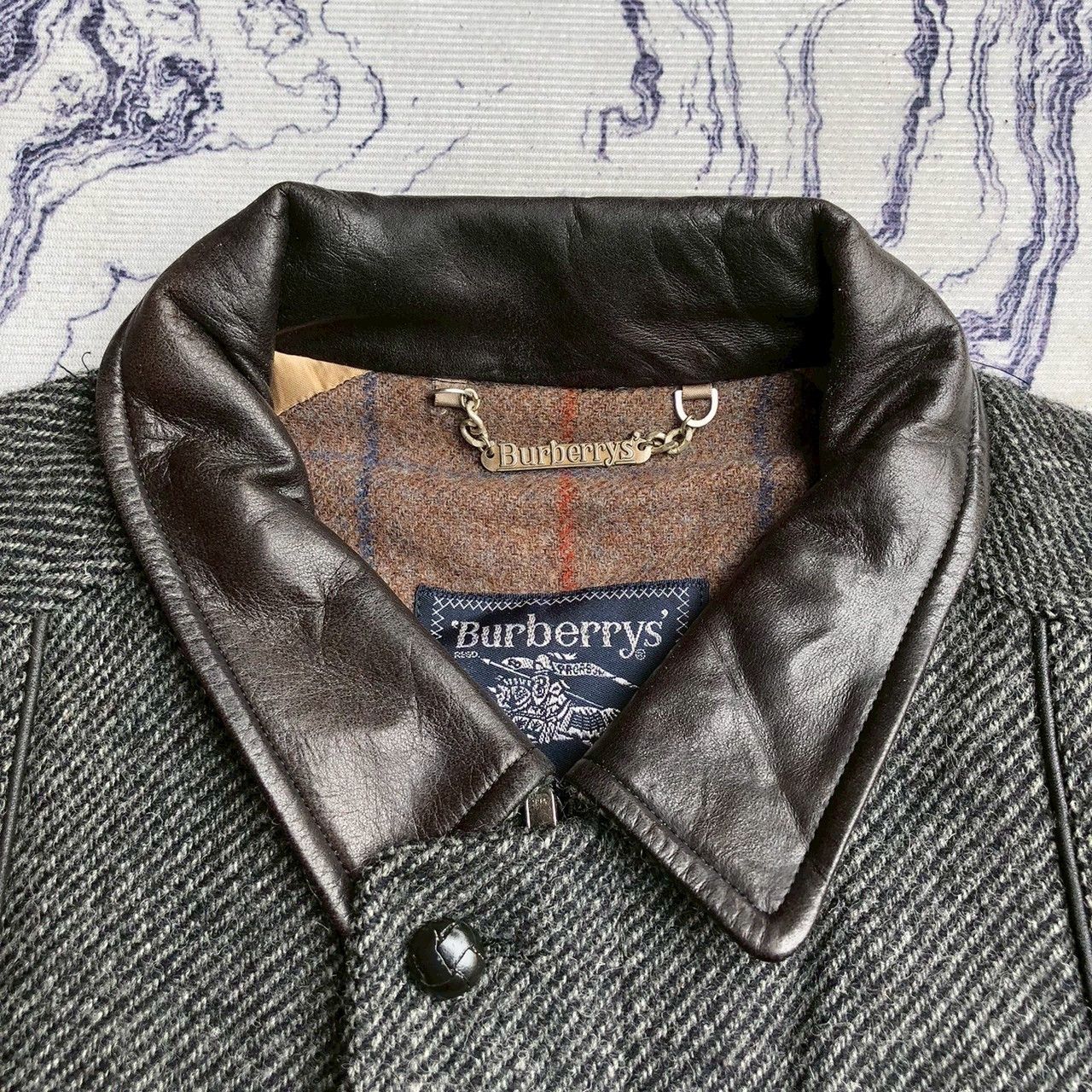Burberry Vintage Burberrys Wool Jacket — Leather Collar Size US M / EU 48-50 / 2 - 5 Thumbnail