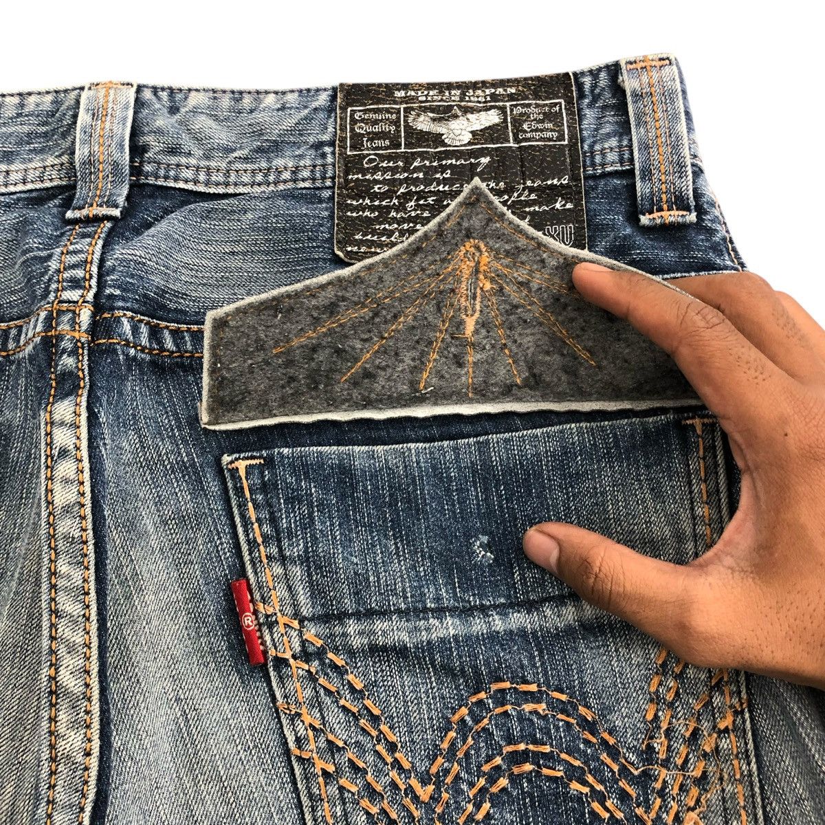 If Six Was Nine × Japanese Brand × Le Grande Bleu (L.G.B.) Vintage Edwin XV Distressed Faded Bootcut Flared Jeans Lgb Size US 37 - 7 Thumbnail