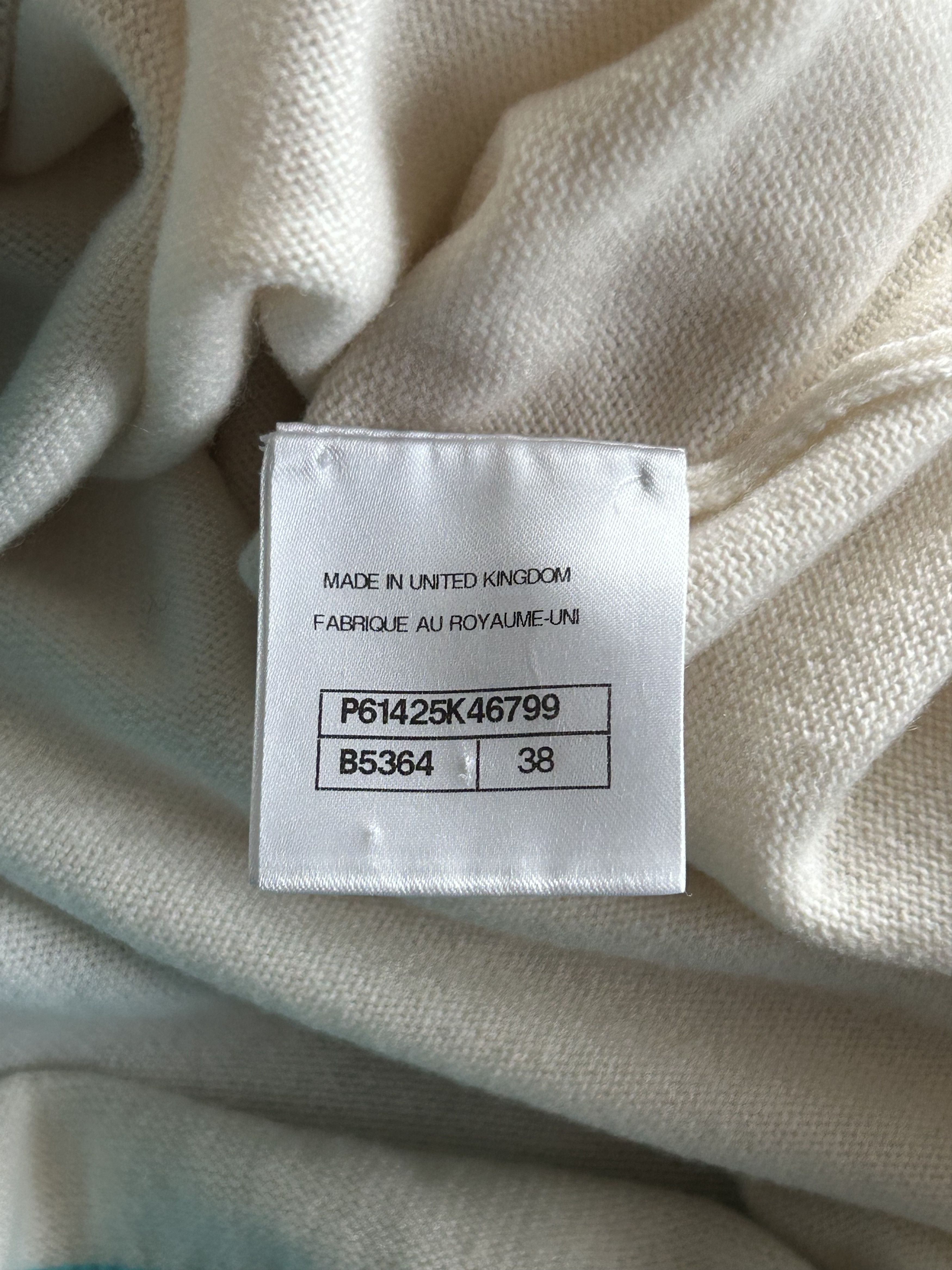 Chanel Chanel White & Turquoise La Pausa Women's Sweater Size M / US 6-8 / IT 42-44 - 4 Thumbnail
