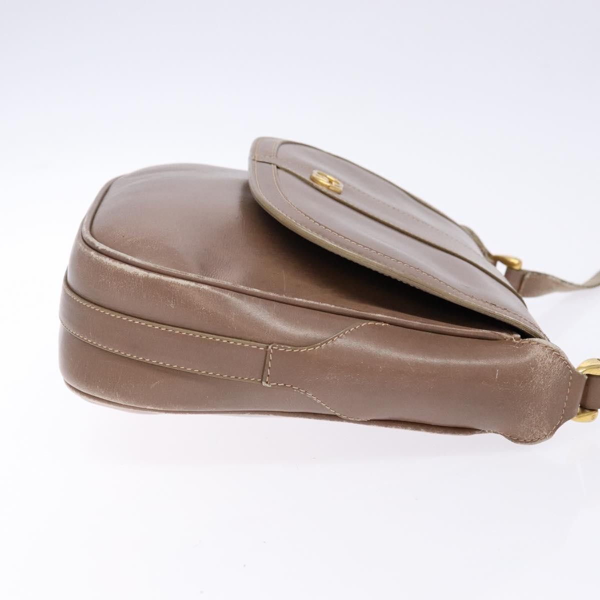 GUCCI Shoulder Bag Leather Beige Gold 001 115 001 115