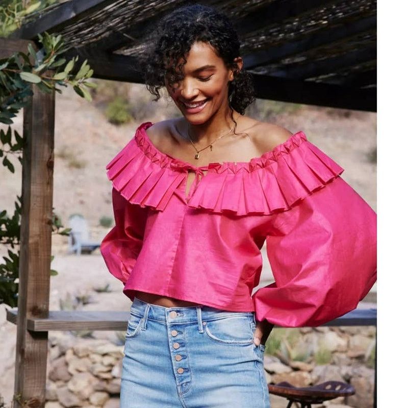 Anthropologie New Anthropologie MARGO BARIDON Priscilla Ruffled Blouse XS Size XS / US 0-2 / IT 36-38 - 1 Thumbnail