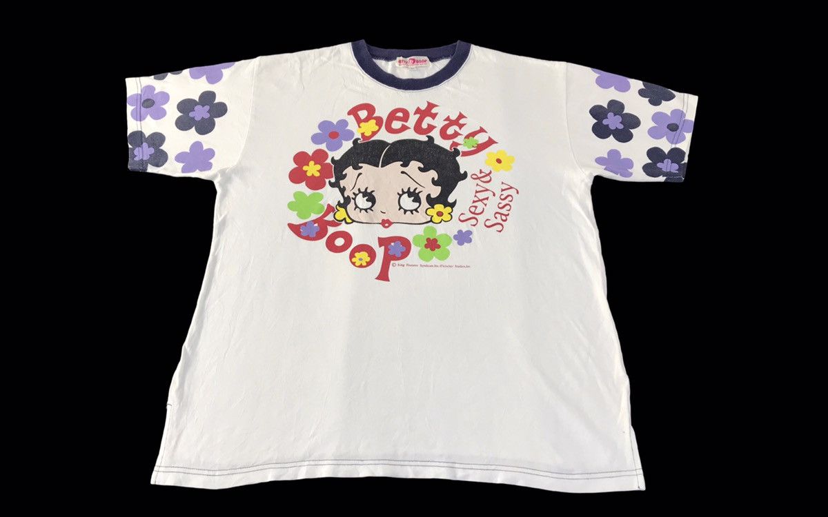 Japanese Brand Betty Boop Sexy & Sassy Floral Crewneck Printed Tee T-shirt Size L / US 10 / IT 46 - 1 Thumbnail