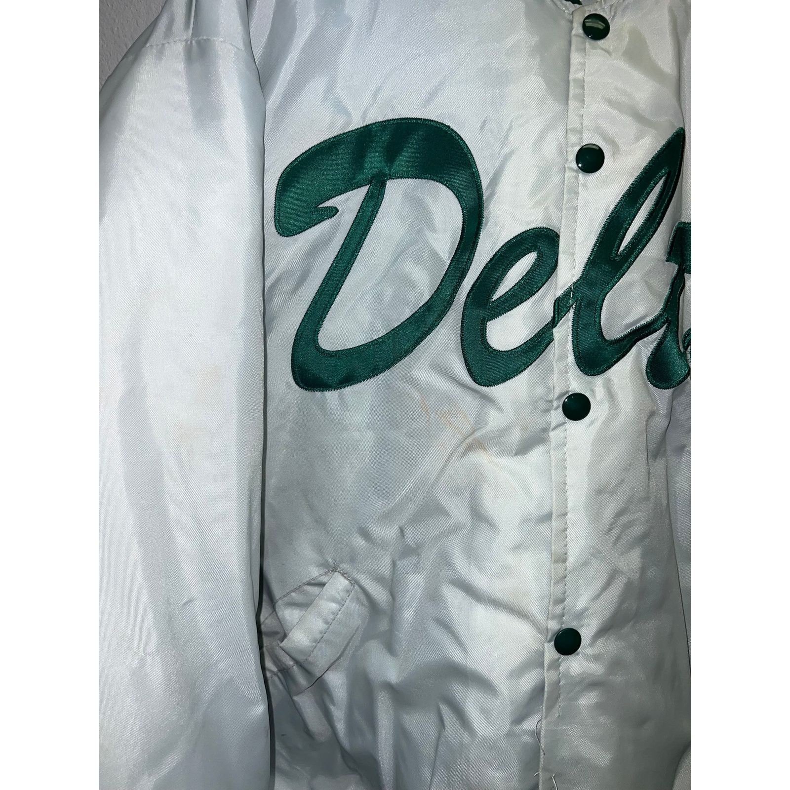Vintage Vintage Delong Bomber Jacket DeLong USA Delta Gray VTG 2XL Size US XXL / EU 58 / 5 - 3 Thumbnail
