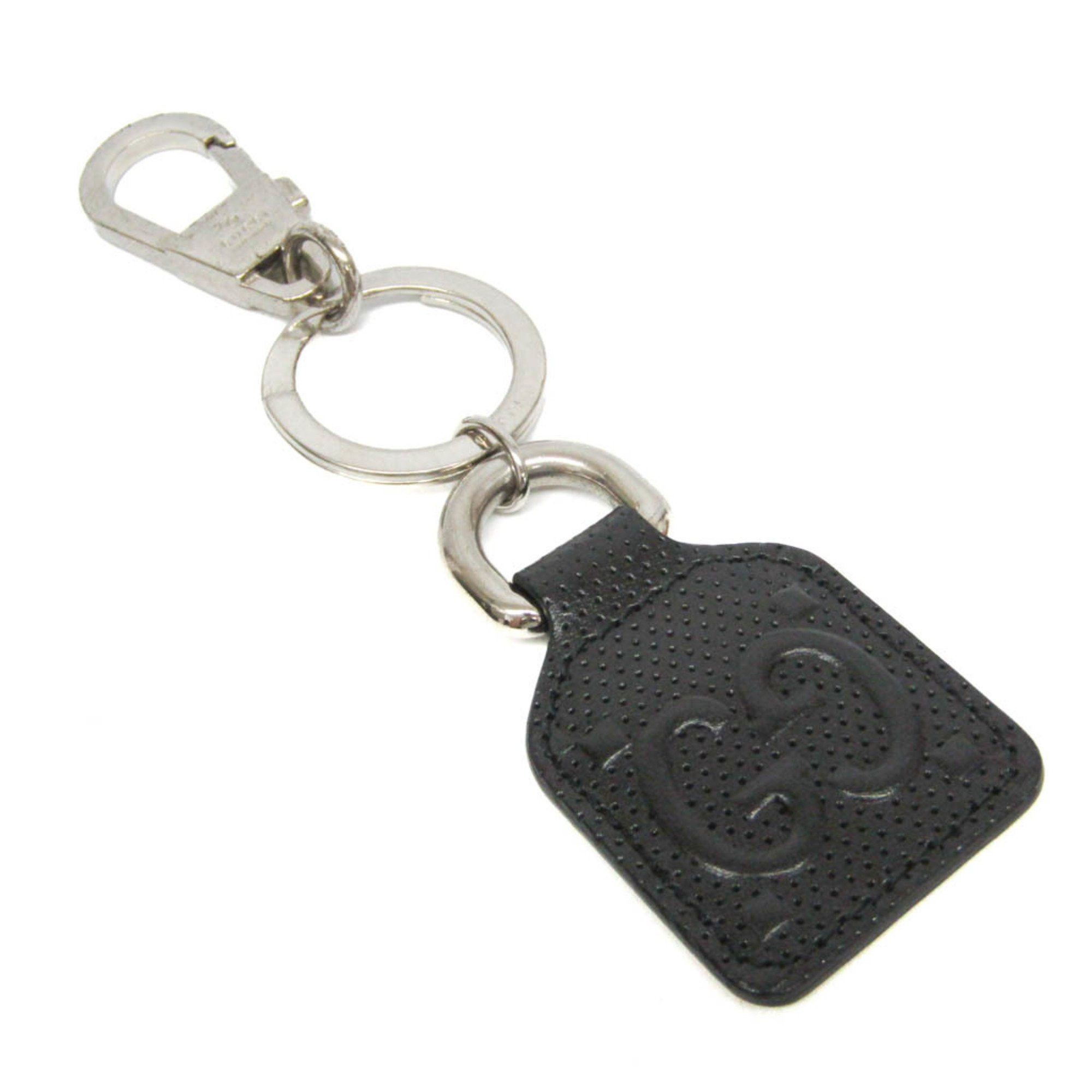 Gucci Gucci GG Embossed Key Ring Keyring (Black) Size ONE SIZE - 1 Thumbnail