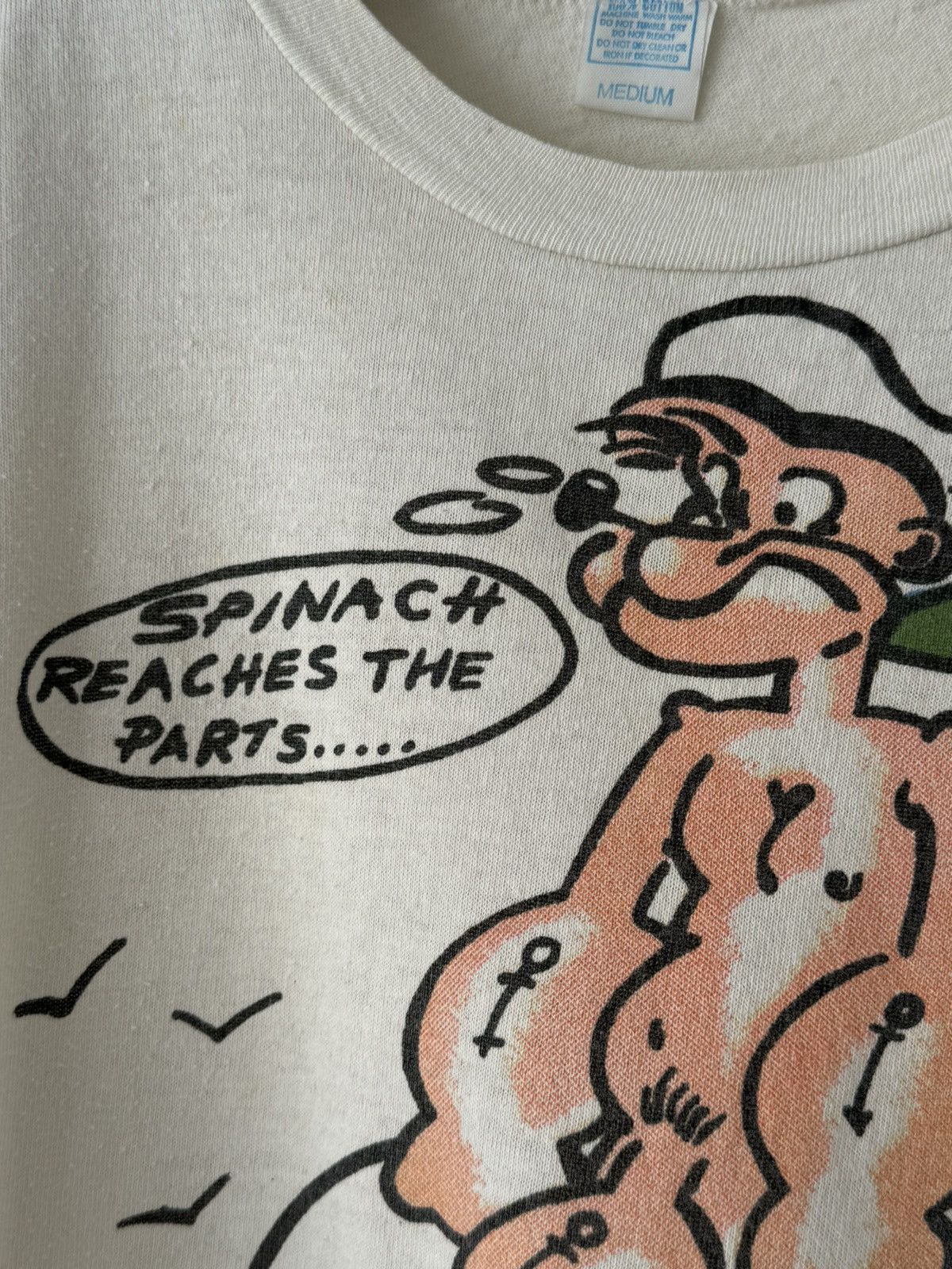 Cartoon Network × Vintage Vintage 80s Popeye the Sailor ‘Spinach’ Funny Cartoon Tee Size US M / EU 48-50 / 2 - 5 Thumbnail