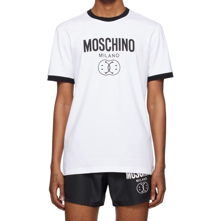 Moschino White Double Smiley T-Shirt Size US M / EU 48-50 / 2 - 2 Thumbnail