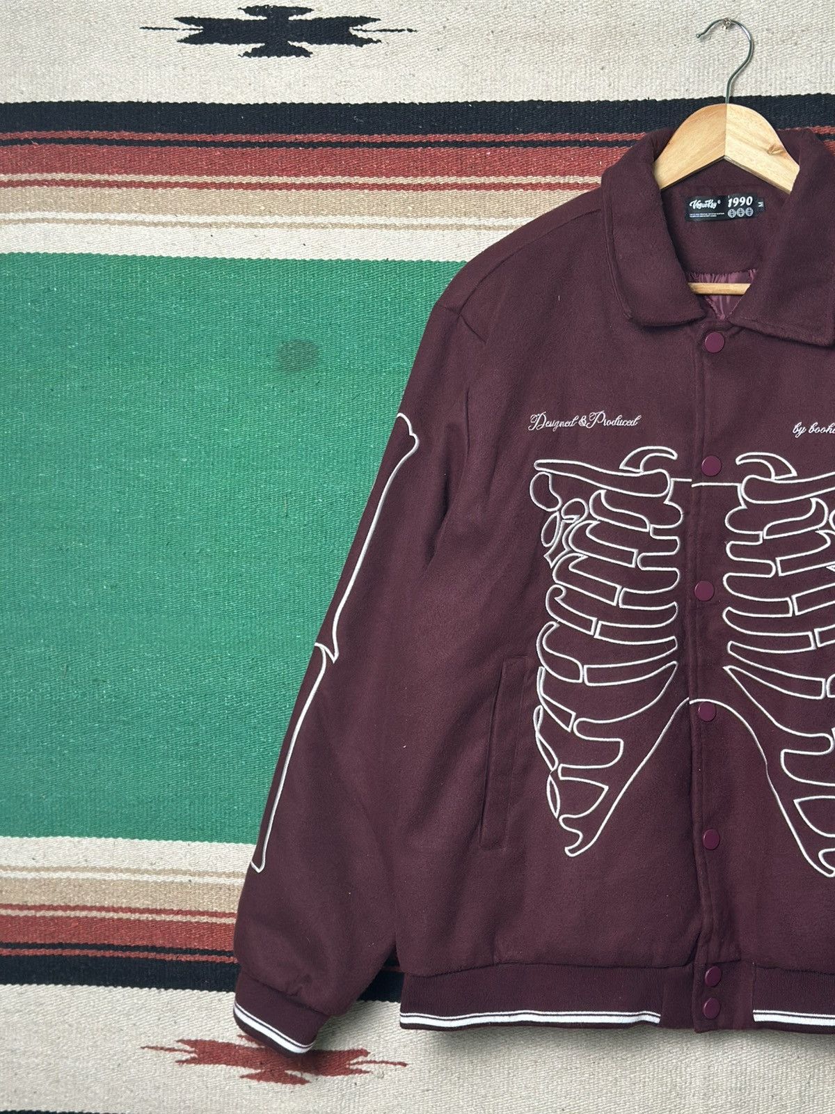 Other Skeleton Varsity Jacket Punk Style by Backnumber 1990 Size US M / EU 48-50 / 2 - 5 Thumbnail