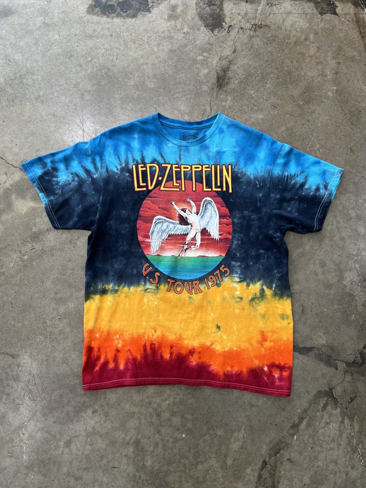 Band Tees × Vintage Led Zeppelin Tye Dye Angel Logo Tour 1975 Tee Large Size US L / EU 52-54 / 3 - 2 Thumbnail