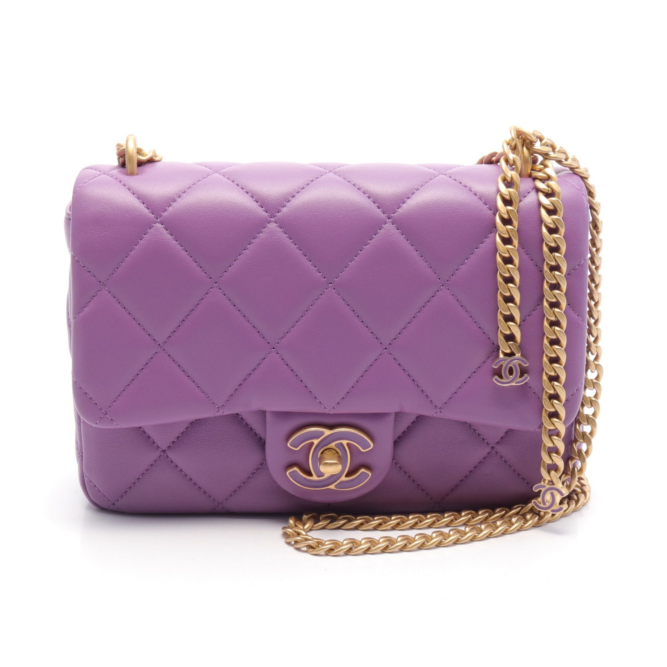 Chanel Chanel Matelasse Chain Shoulder Bag Lambskin Purple Gold Hardware Size ONE SIZE - 1 Thumbnail