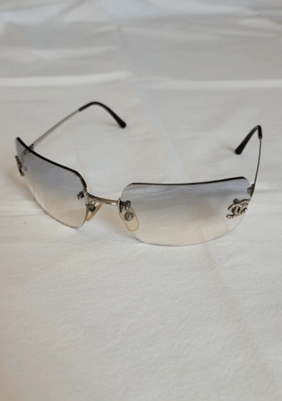 Chanel CHANEL Sunglasses 4017-D Mask Rimless Rhinestone Vintage Size ONE SIZE - 2 Thumbnail