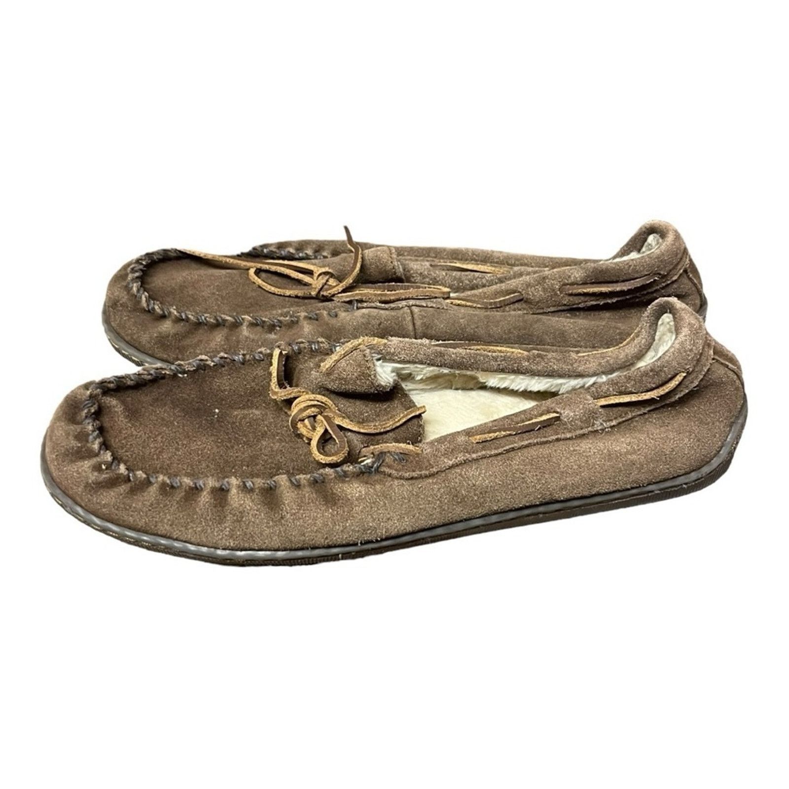 Minnetonka Minnetonka Slippers Men’s size 13 moccasin leather brown Size US 13 / EU 46 - 2 Thumbnail