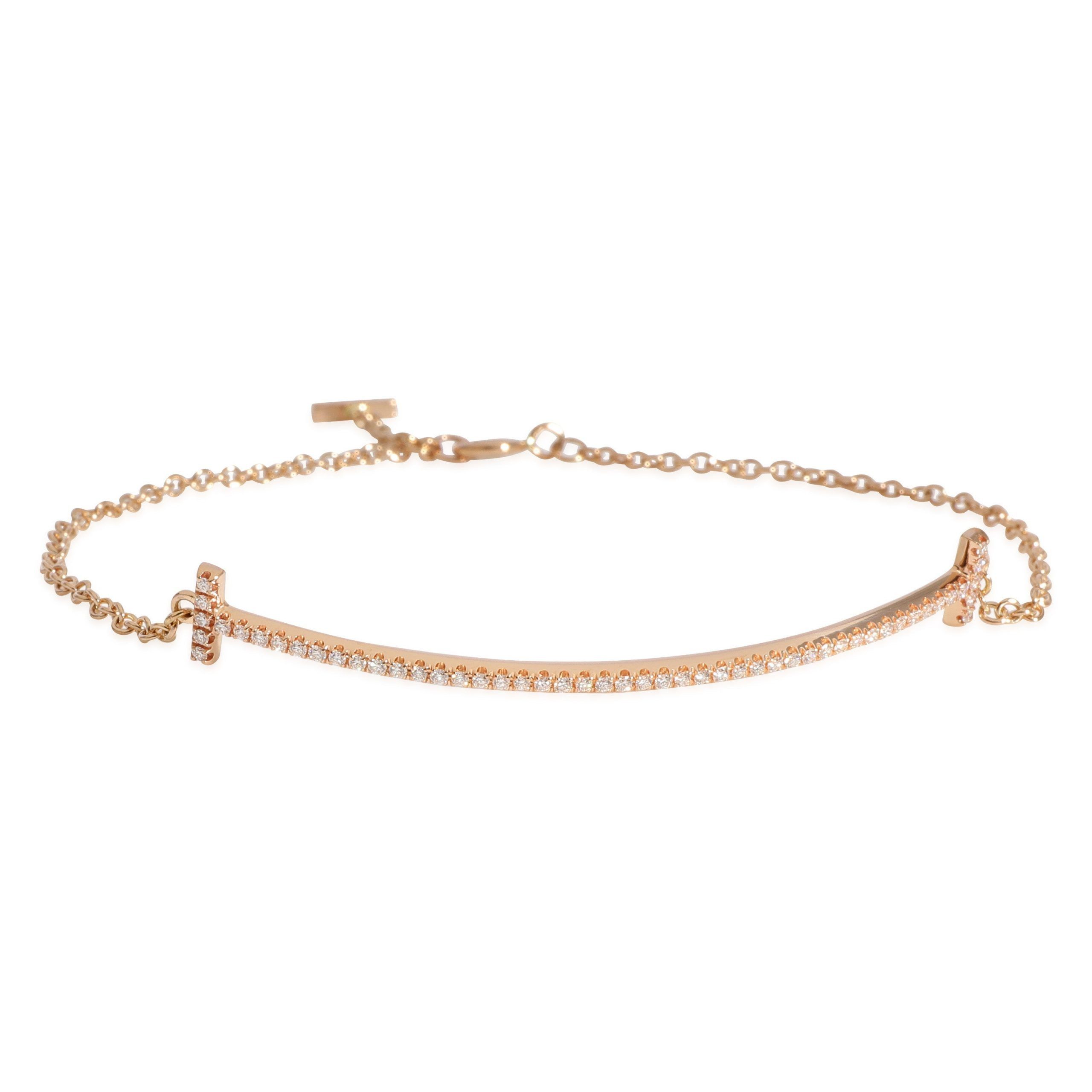 Tiffany & Co. Tiffany & Co. Tiffany T Smile Bracelet in 18k Rose Gold 0.12 CTW Size ONE SIZE - 1 Thumbnail