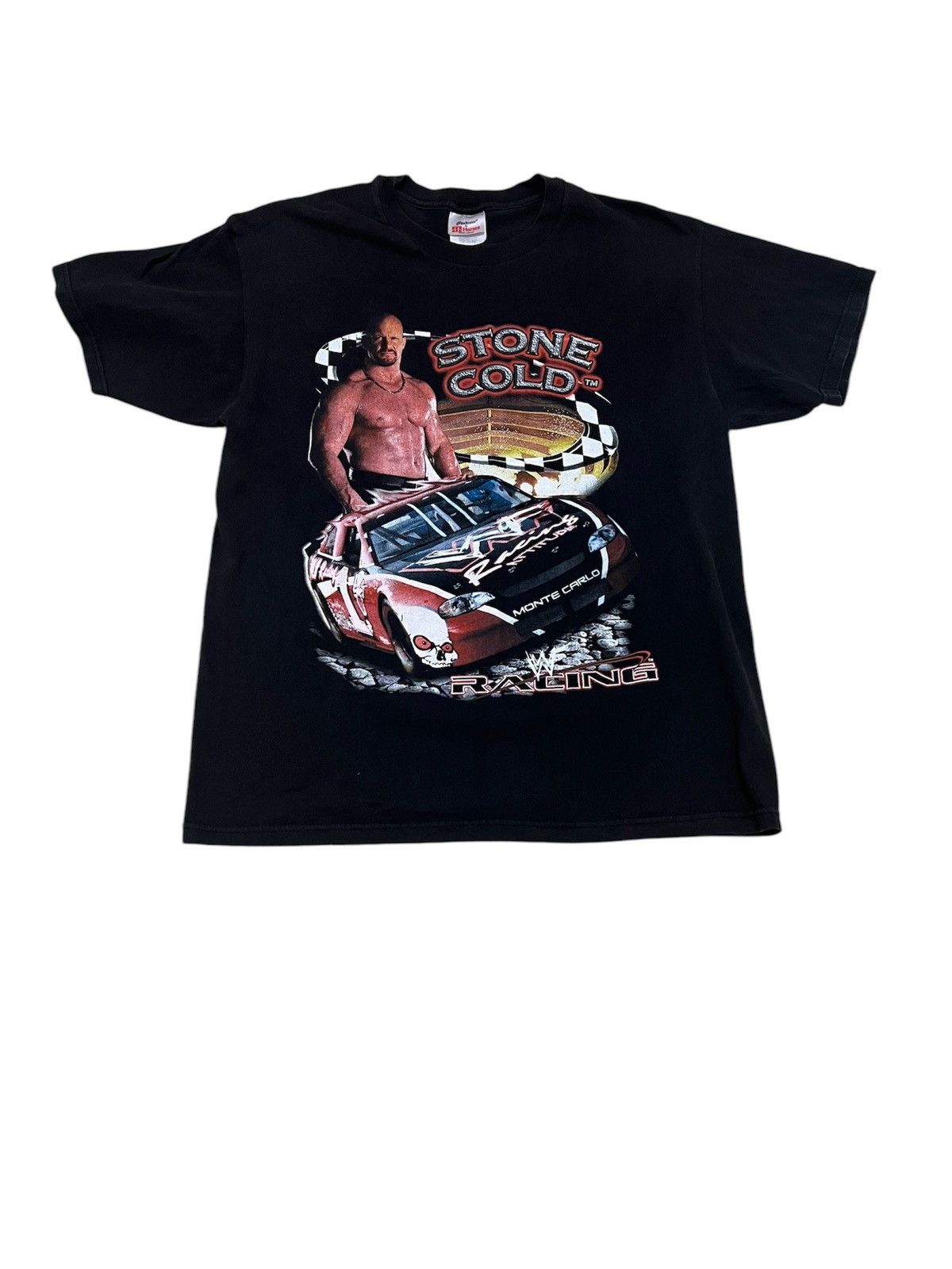 Vintage × WWF wwf racing stone cold steve austin tee Size US L / EU 52-54 / 3 - 1 Thumbnail