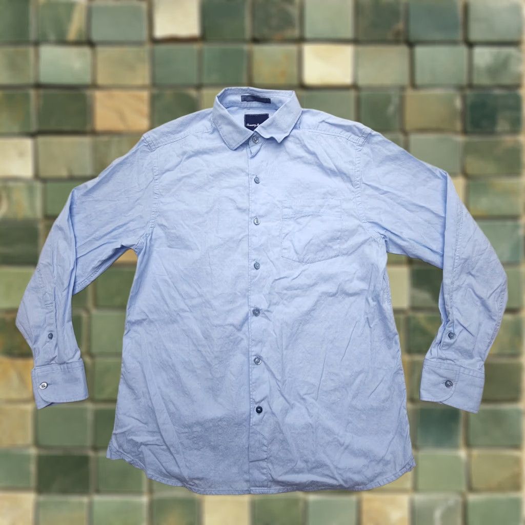 Tommy Bahama Tommy Bahama Shirt Mens S Blue Floral Jacquard Long Sleeve Button-Up Collared Hawaiian Tropical Cotton Size US S / EU 44-46 / 1 - 1 Thumbnail