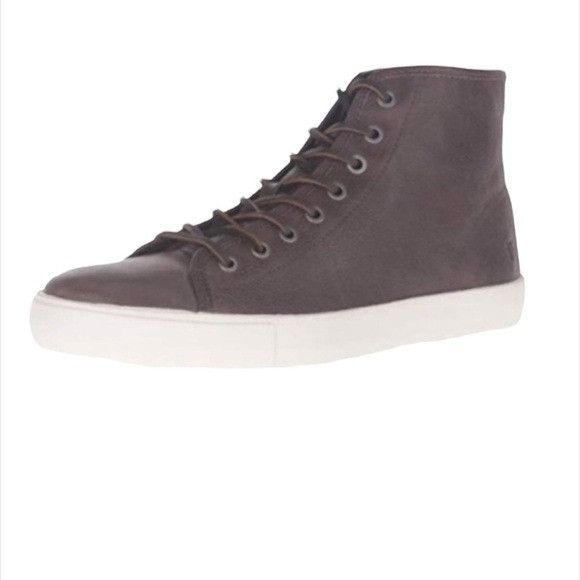 Frye Frye Mens Brett Gray Leather High Top Lace Up White Sole Sne Size US 8 / EU 41 - 1 Thumbnail