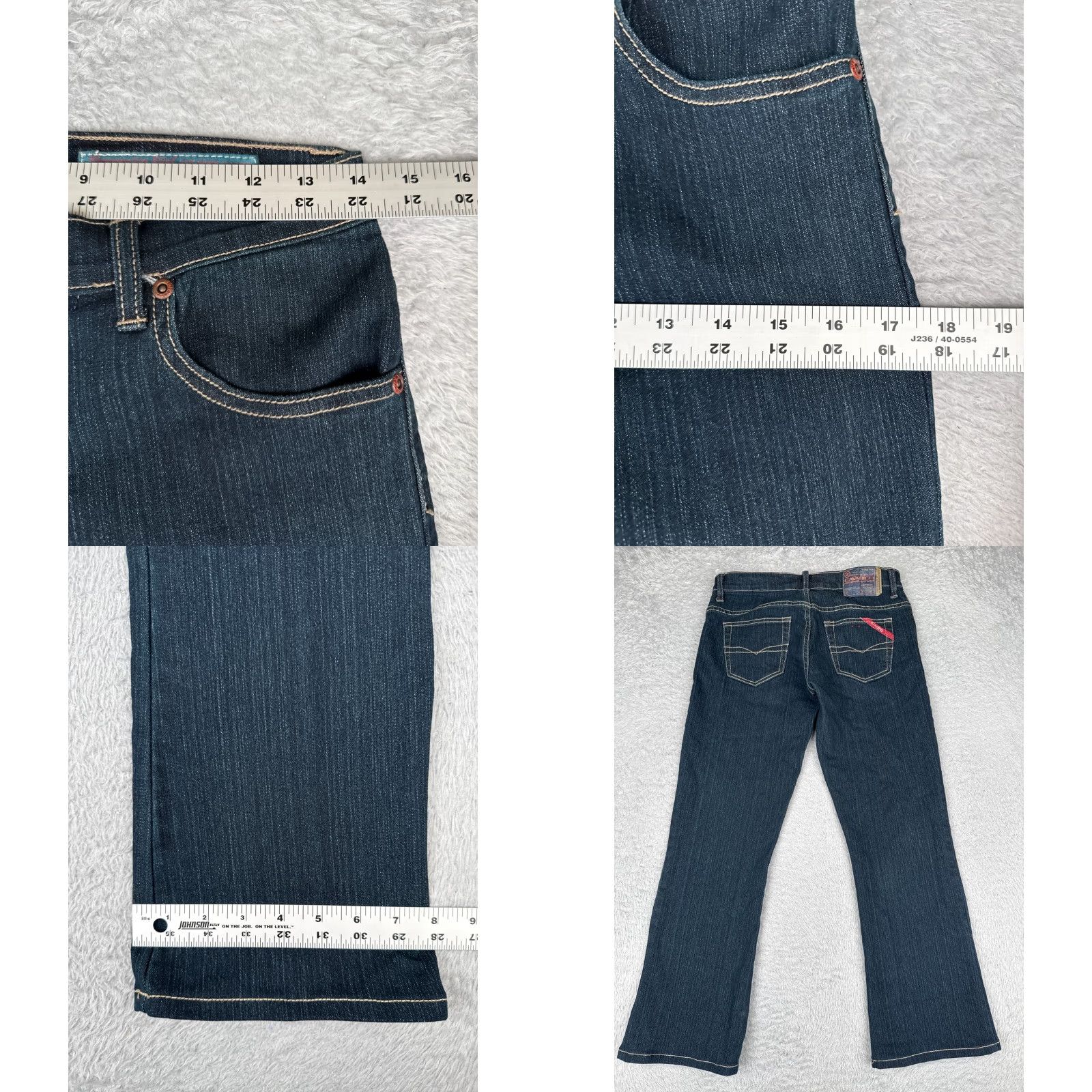 Denime Z. Cavaricci Jeans Women's Jeans Bootcut Blue 28x26 Low Rise 3 Denim - 5-Pocket Design, Regular, Cotton Blend, Dark Wash, Vintage? No. Size 26" / US 2 / IT 38 - 9 Thumbnail