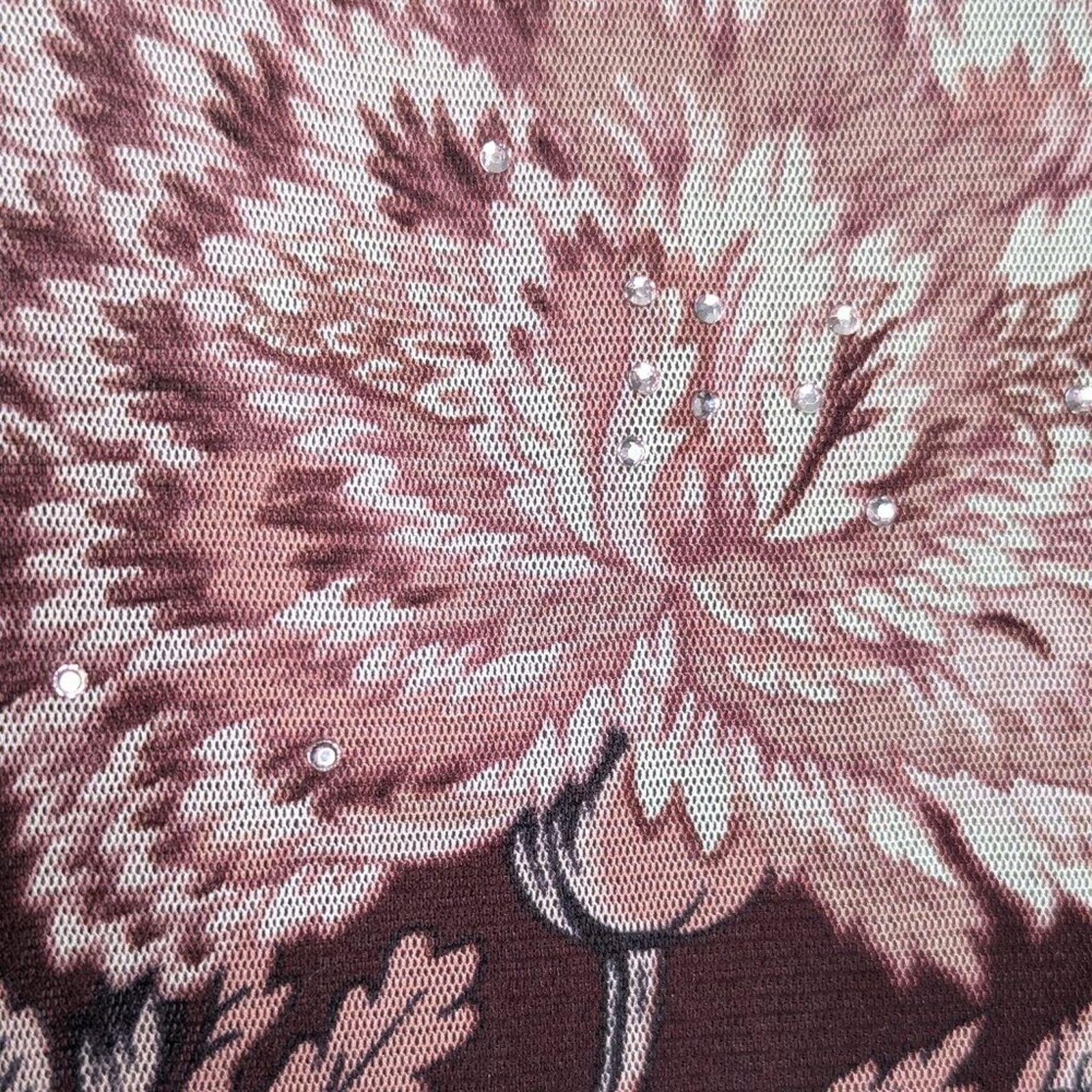 Vintage The Limited Vintage Sheer Mesh Long Sleeve Floral Print Top Size XS / US 0-2 / IT 36-38 - 4 Thumbnail