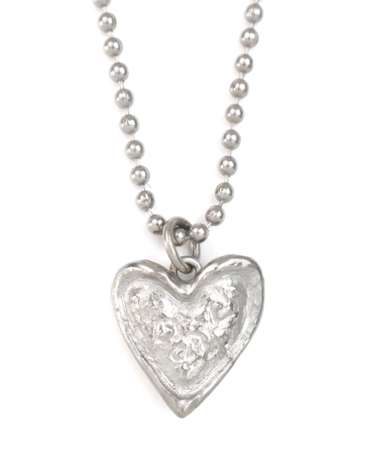 2000S JAPANESE MADE LIQUID METAL HEART NECKLACE
