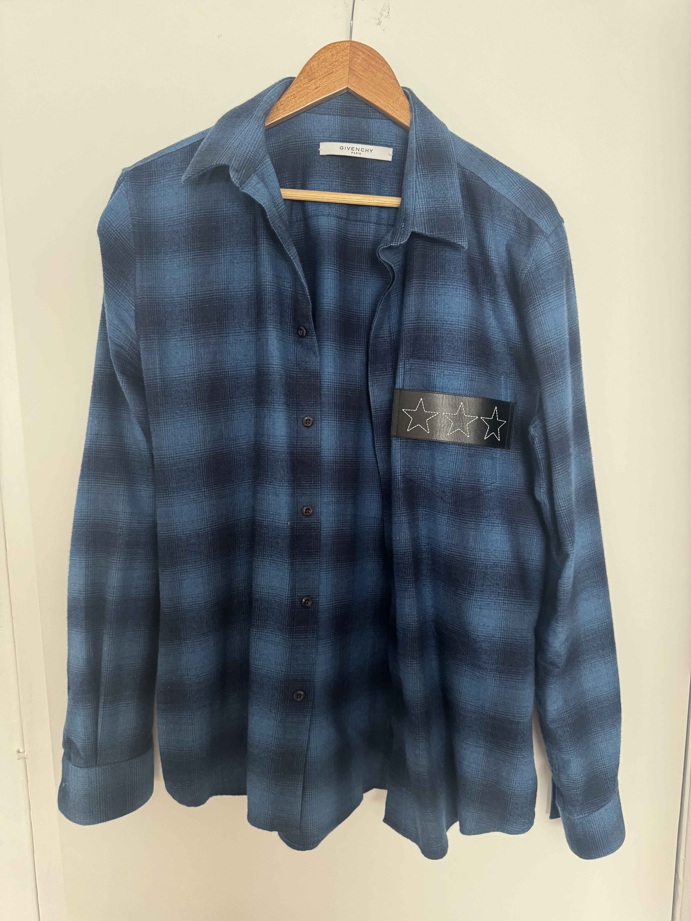 Givenchy Blue Plaid Flannel Size US L / EU 52-54 / 3 - 1 Thumbnail