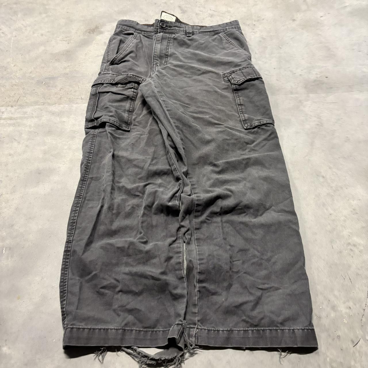 Japanese Brand × Vintage Crazy Vintage Y2K/2000s Grunge Grey Distressed Skater Cargo Pants! Size US 38 / EU 54 - 3 Thumbnail