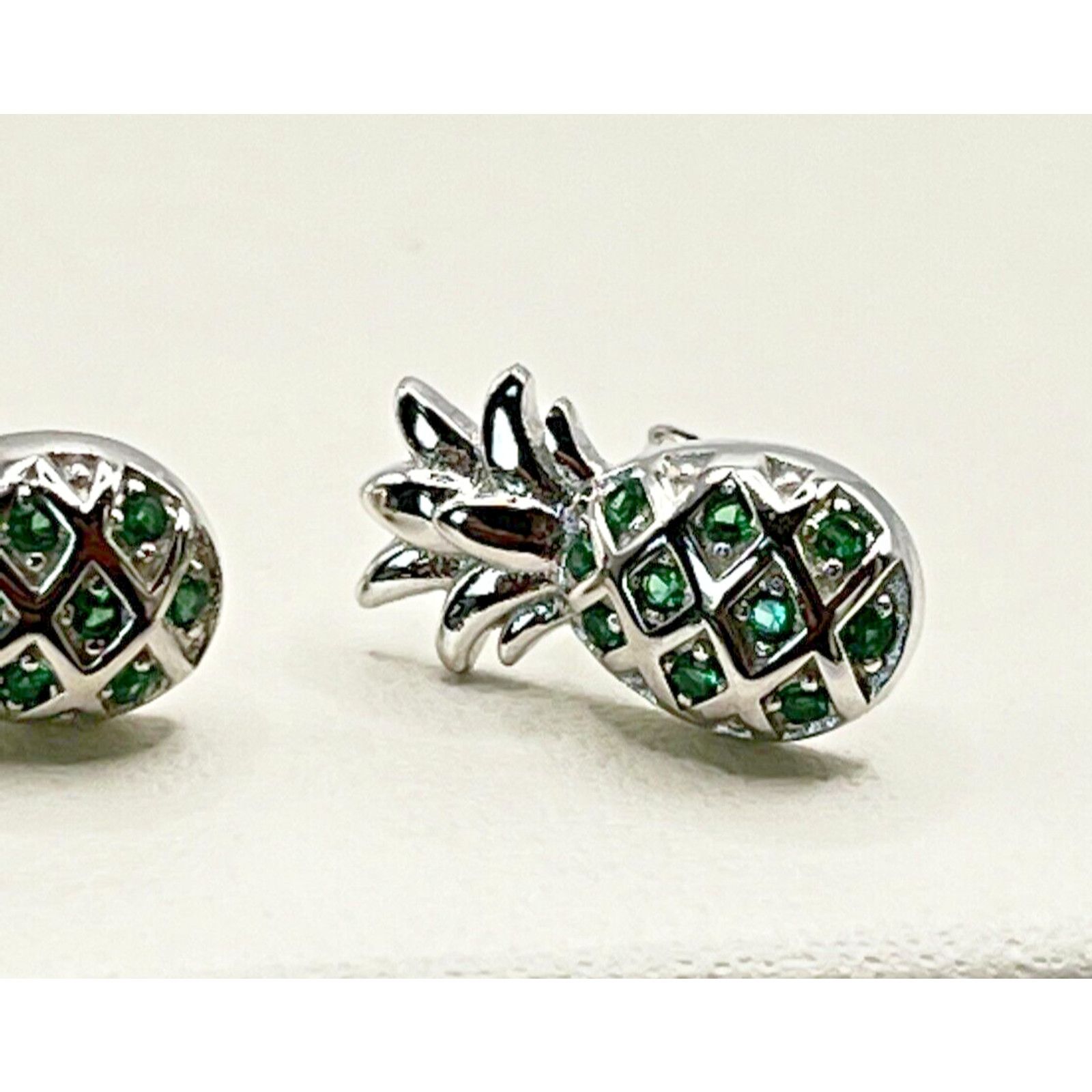 & Other Stories 925 Sterling Silver Hawaiian Pineapple Green Synthetic Opal Size ONE SIZE - 3 Thumbnail
