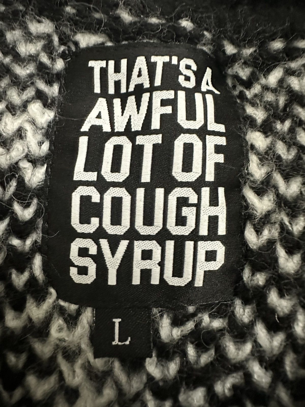 Awful Lot of Cough Syrup Black Mohair Sweater Size US L / EU 52-54 / 3 - 4 Thumbnail