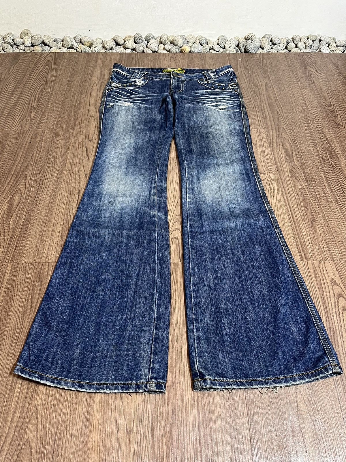 GOSTAR DE FUGA × Japanese Brand Studded flare distressed washed denim Size US 32 / EU 48 - 3 Thumbnail