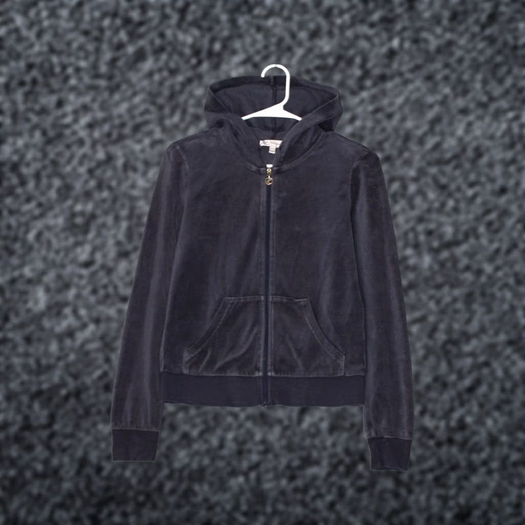 Juicy Couture Juicy Couture Hoodie Velour Women S Navy Blue Full Zip J Pull Y2K McBling Size S / US 4 / IT 40 - 1 Thumbnail