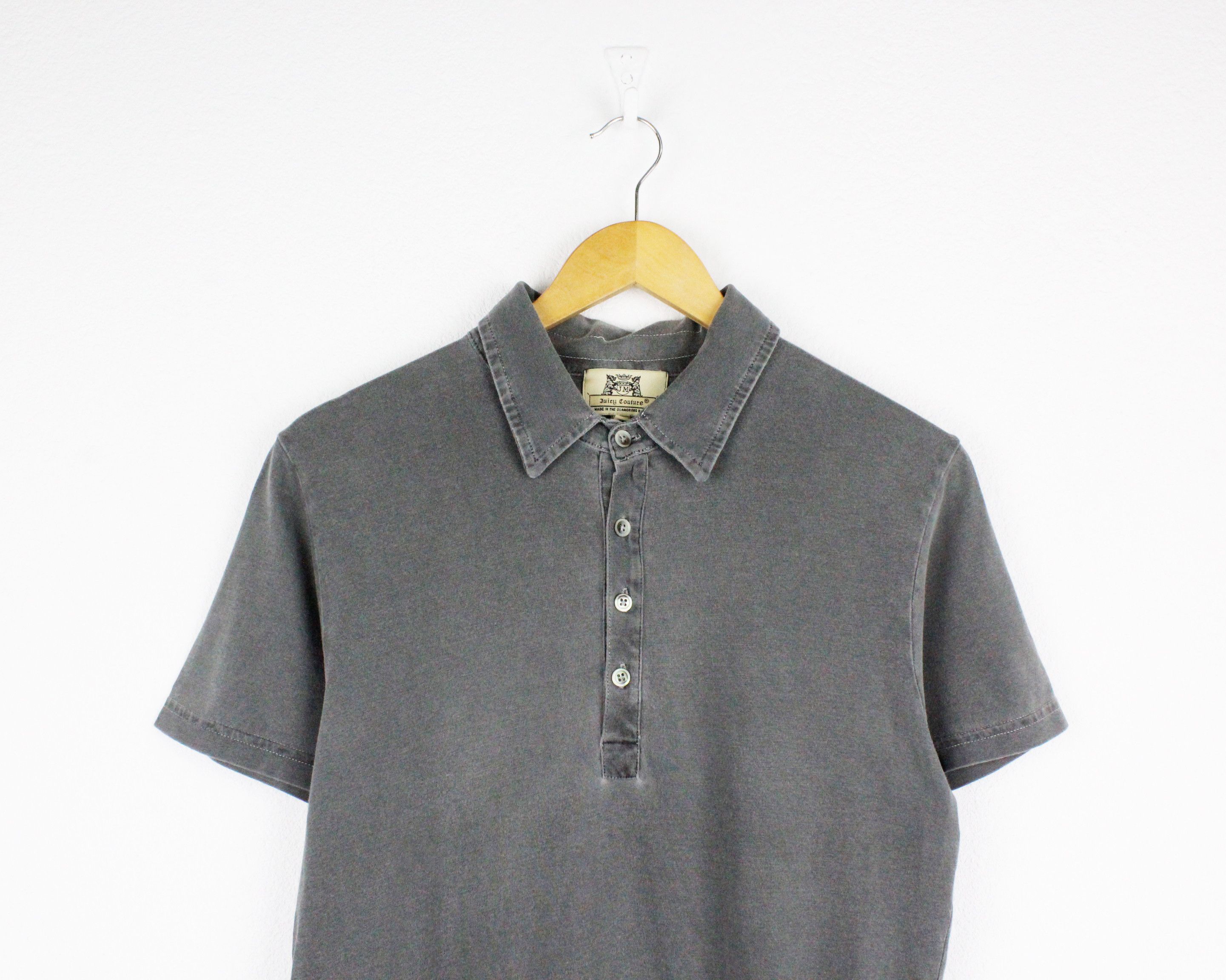 Juicy Couture Jeans Juicy Couture Pale Washed Gray Logo Polo Shirt Y2K Size US S / EU 44-46 / 1 - 2 Thumbnail